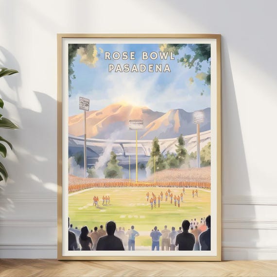Rose Bowl Pasadena Art Print Stadium Sports Decor