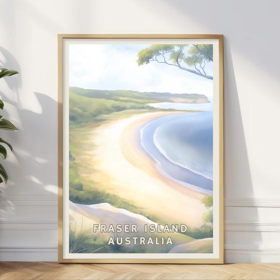 Fraser Island Beach Print Golden Sand Coastal Australia Wall Art