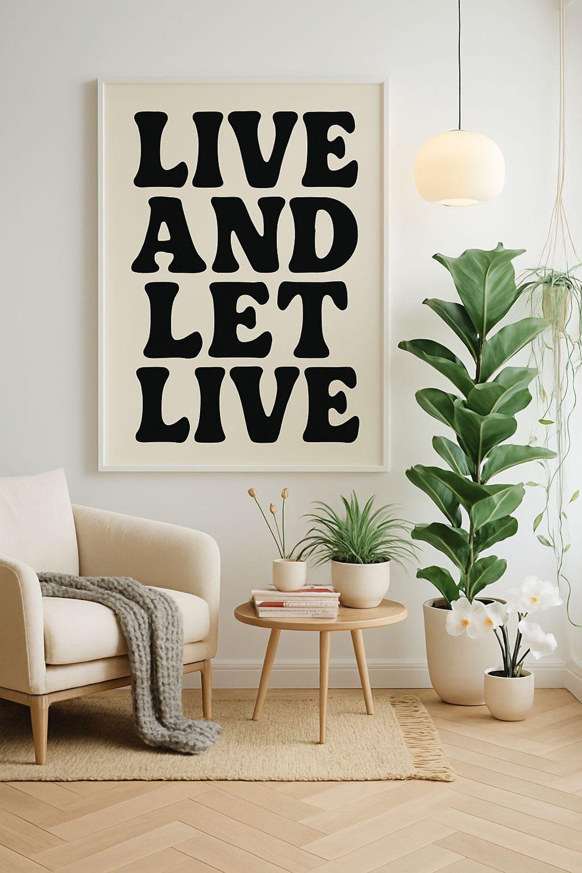 Live and Let Live Bold Retro Block Typography Quote Art Poster