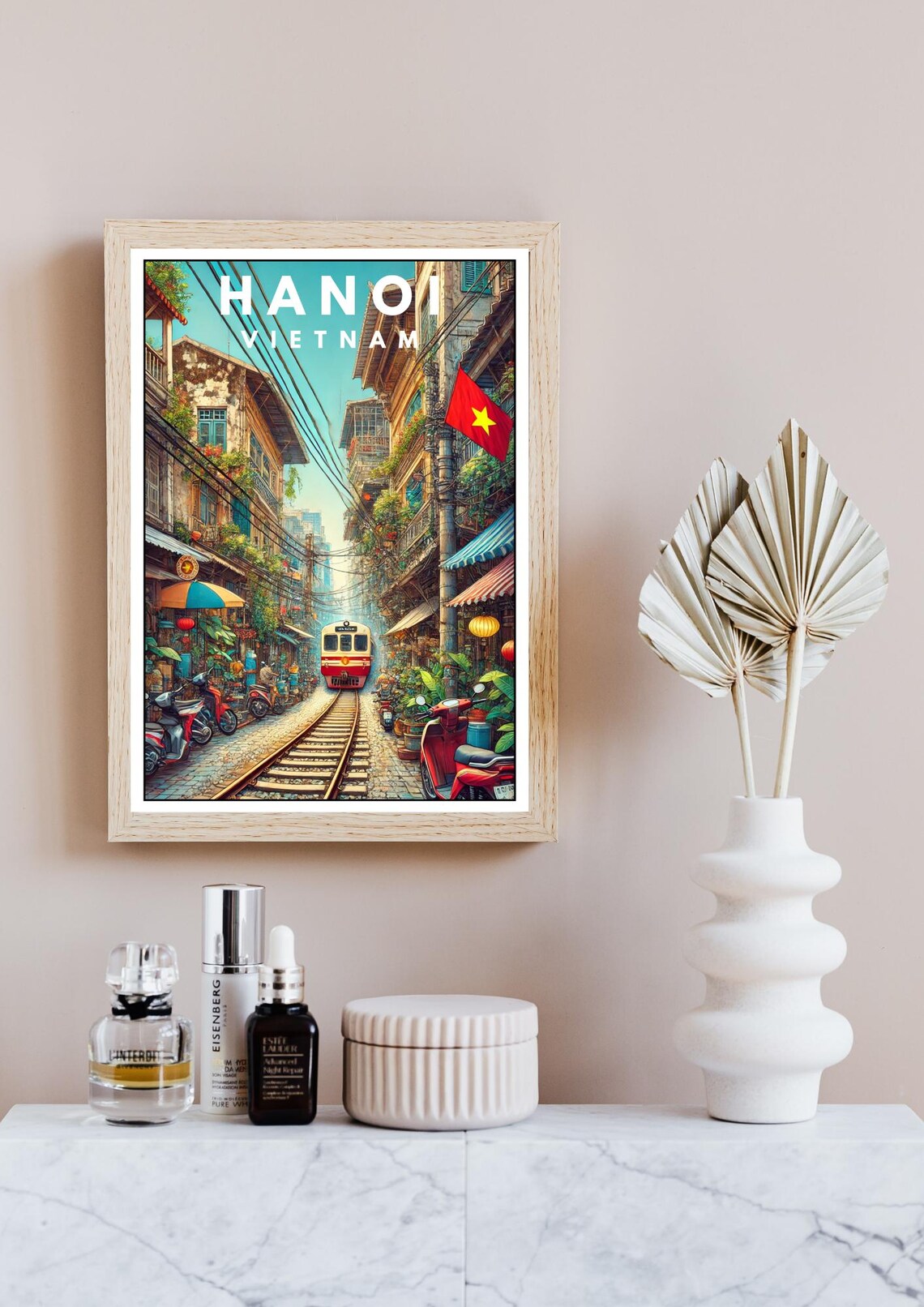 Hanoi Travel Poster, Vietnam Railway Street Art - Image 4