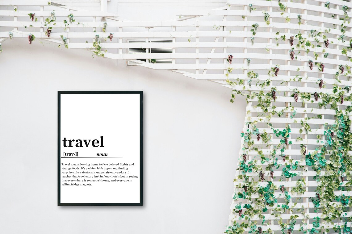 Travel Dictionary Definition Humorous Typography Quote Vintage Poster - Image 4