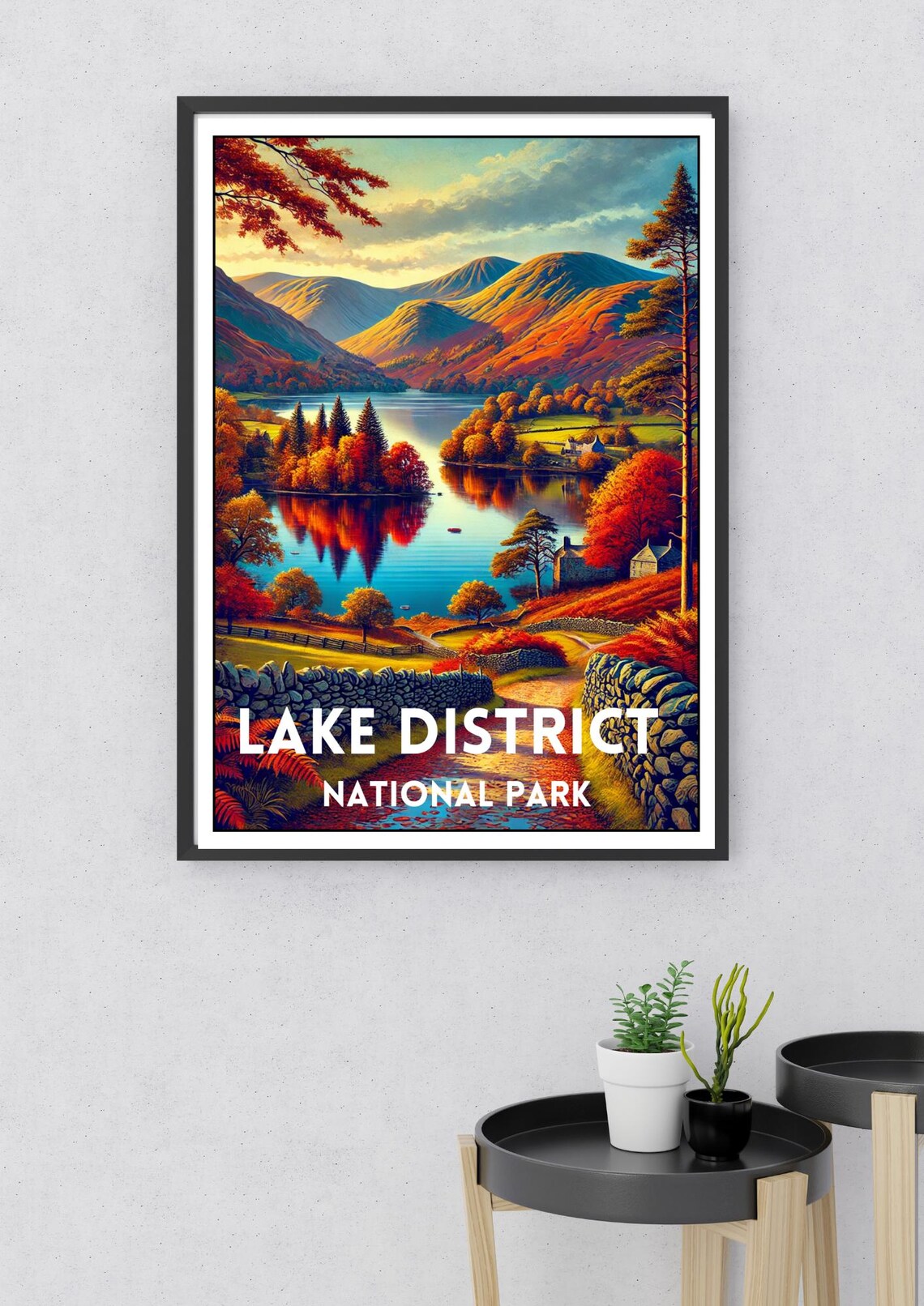Lake District National Park England Autumn Fells Vintage Poster - Image 2