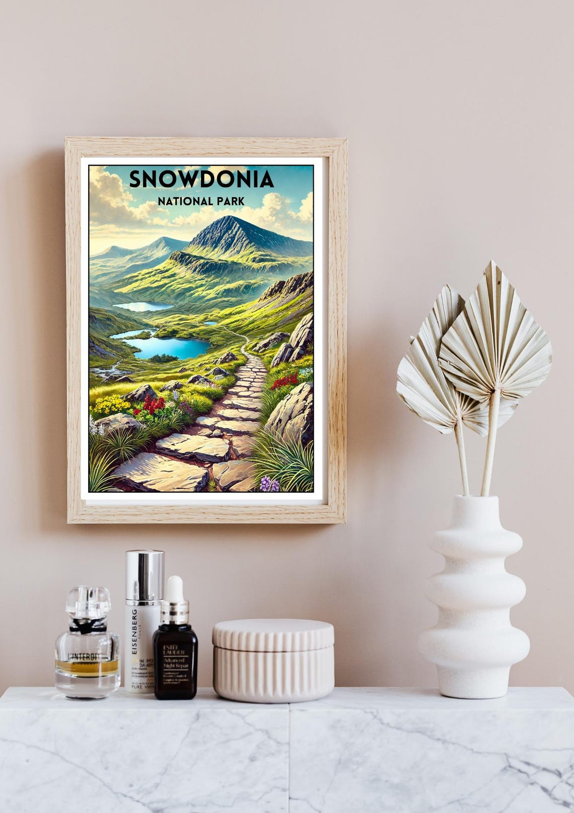Snowdonia National Park Wales Llanberis Path Spring Vintage Poster - Image 4