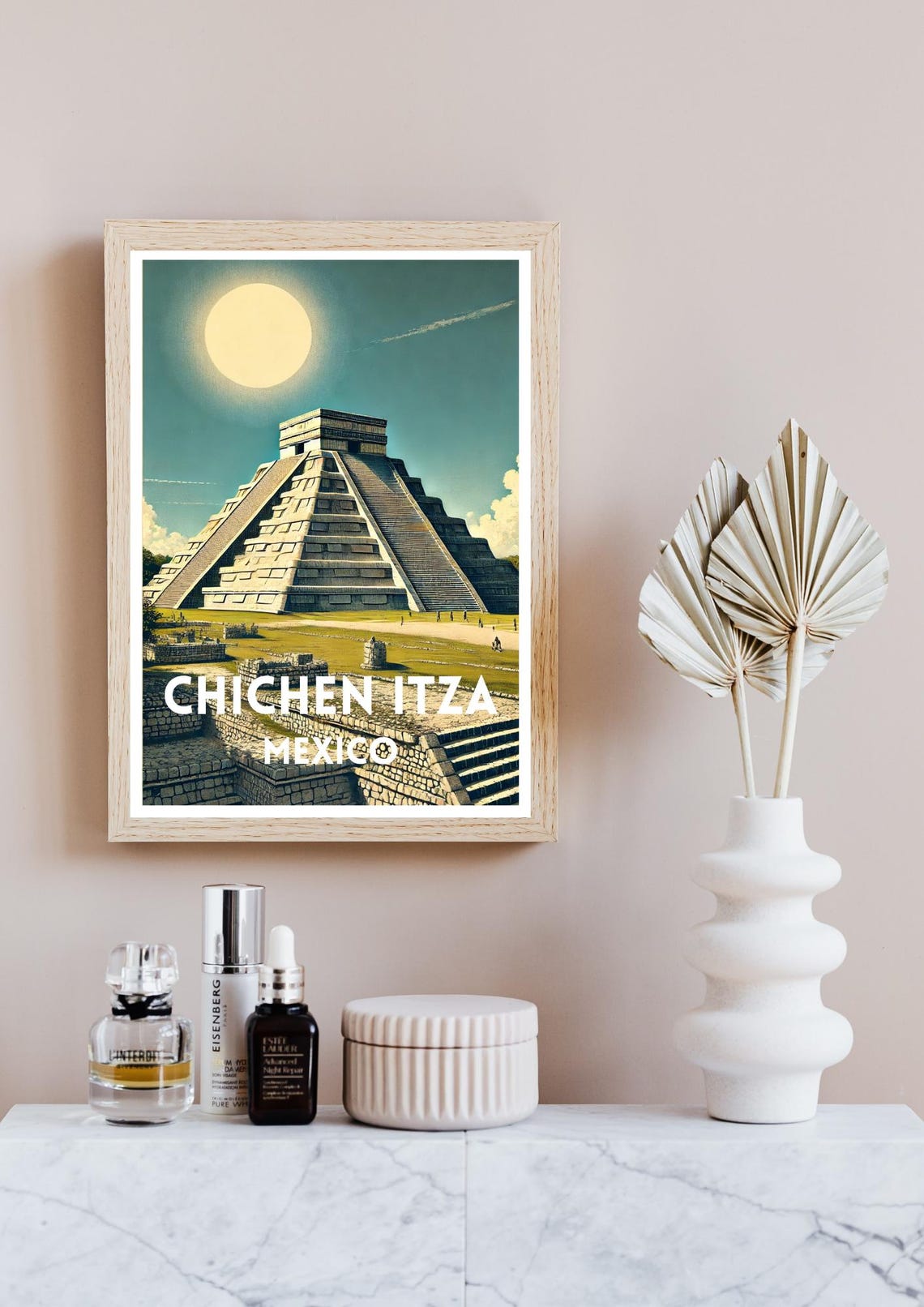Chichen Itza Mexico El Castillo Mayan Pyramid Vintage Travel Poster - Image 4