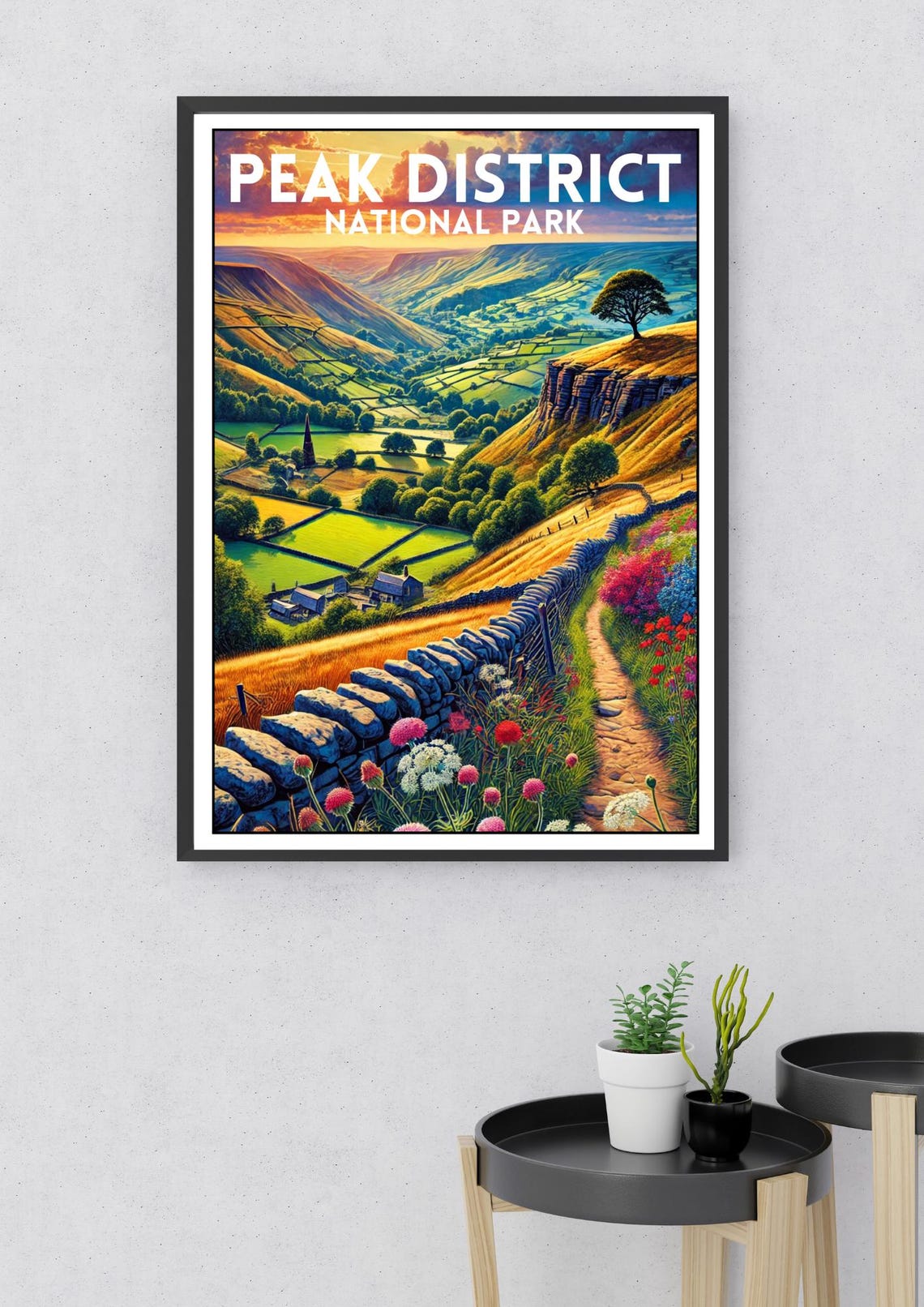 Peak District National Park England Rolling Hills Sunset Poster - Image 2