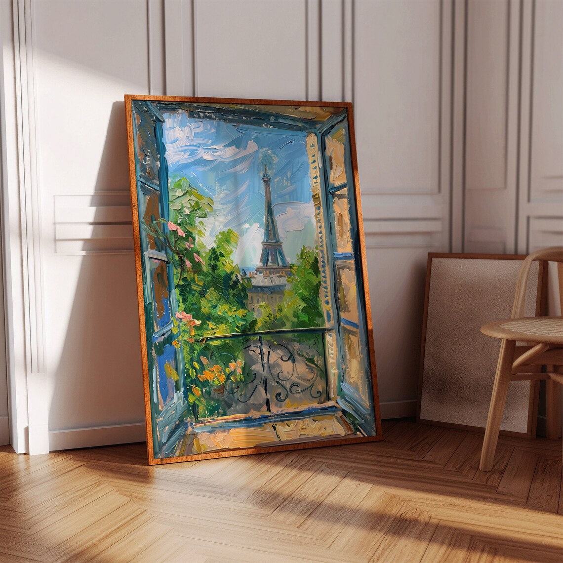 Matisse-Inspired Open Window, Eiffel Tower Art Print - Image 2