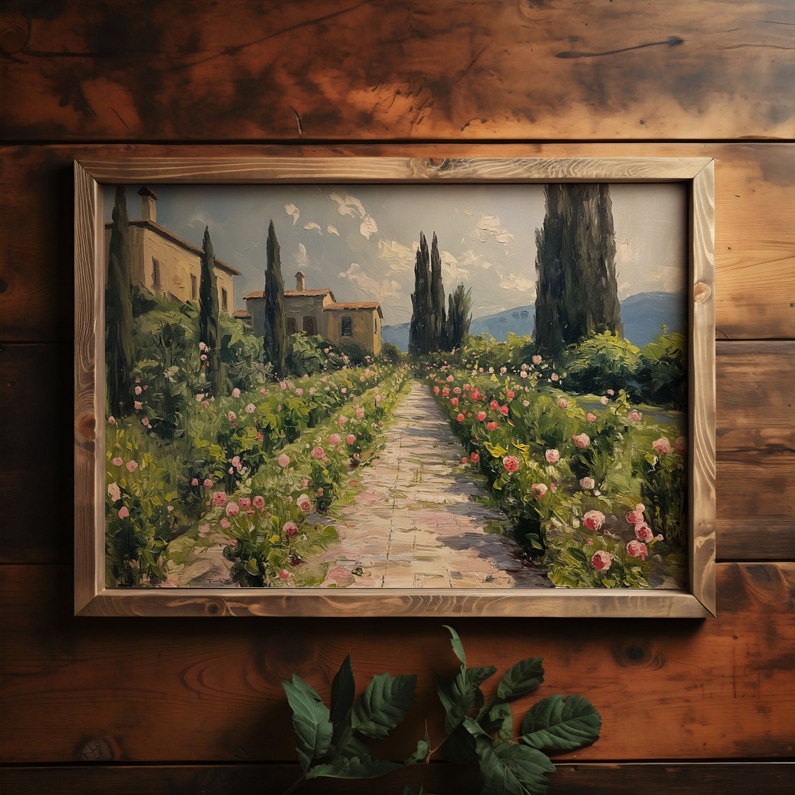 Wildflower Field Vintage Landscape Print Italy Landscape Print Countryside Art Landscape Painting Country Field Decor Wildflower Print - Image 2