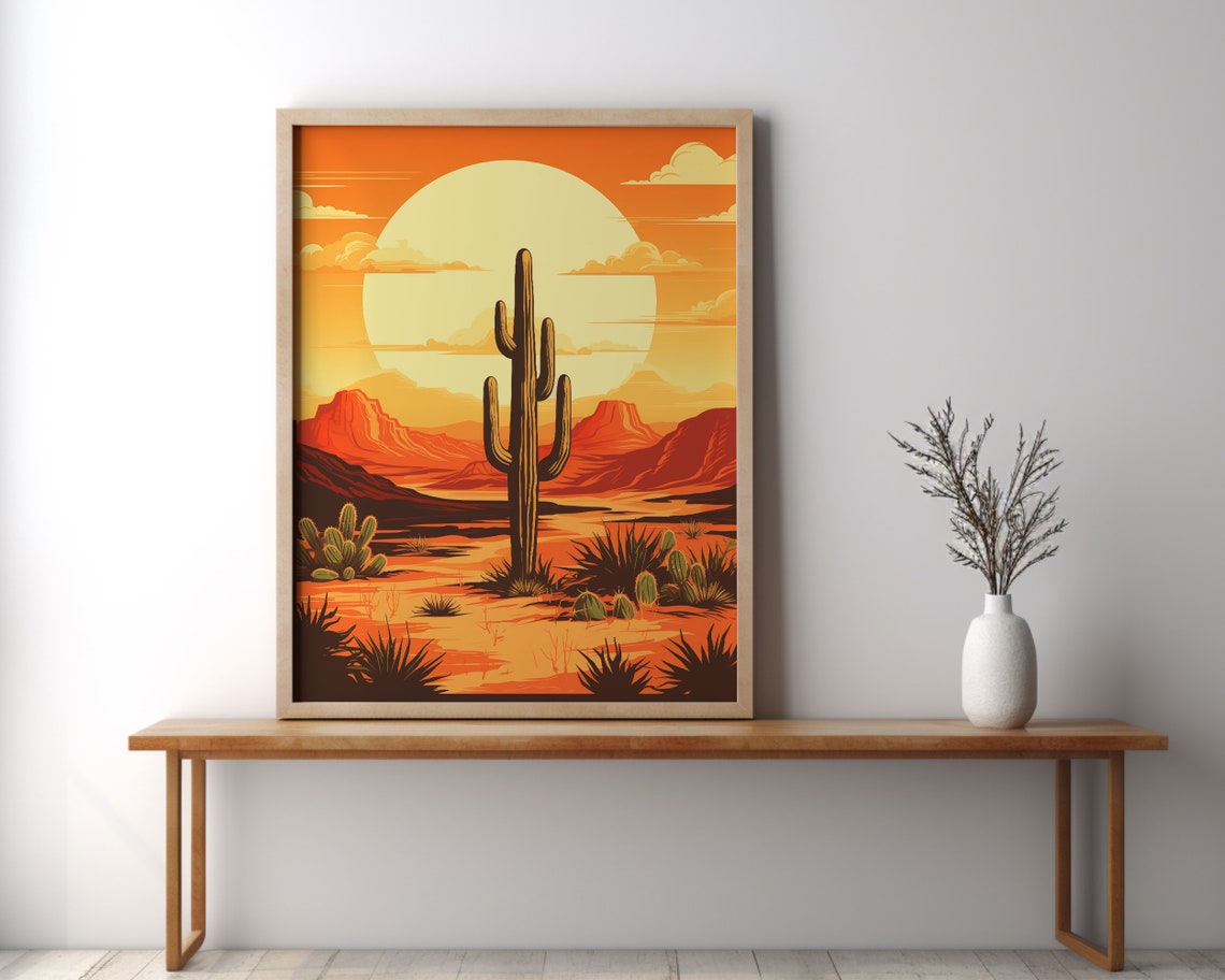 Saguaro Cactus Print Mexican Cactus Print Mexico Nature Landscape Midwest Print Saguaro Cactus Desert Wall Decor Cactus Cactus Decor - Image 2