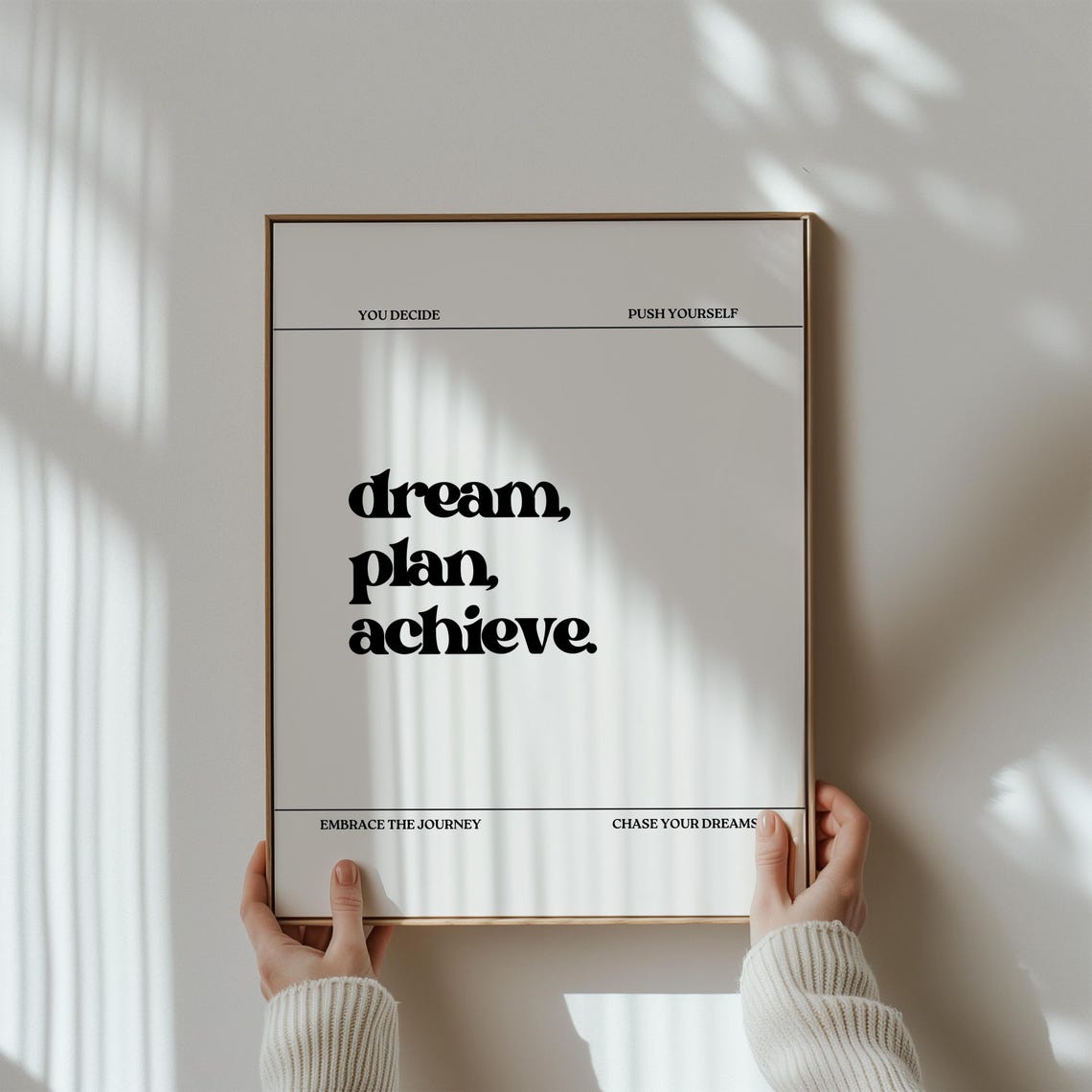 Dream Make It Happen Office Decor For Women Dopamine Decor Inspirational Work Quotes Gifts Modern Home Office Prints Work From Home - Image 3