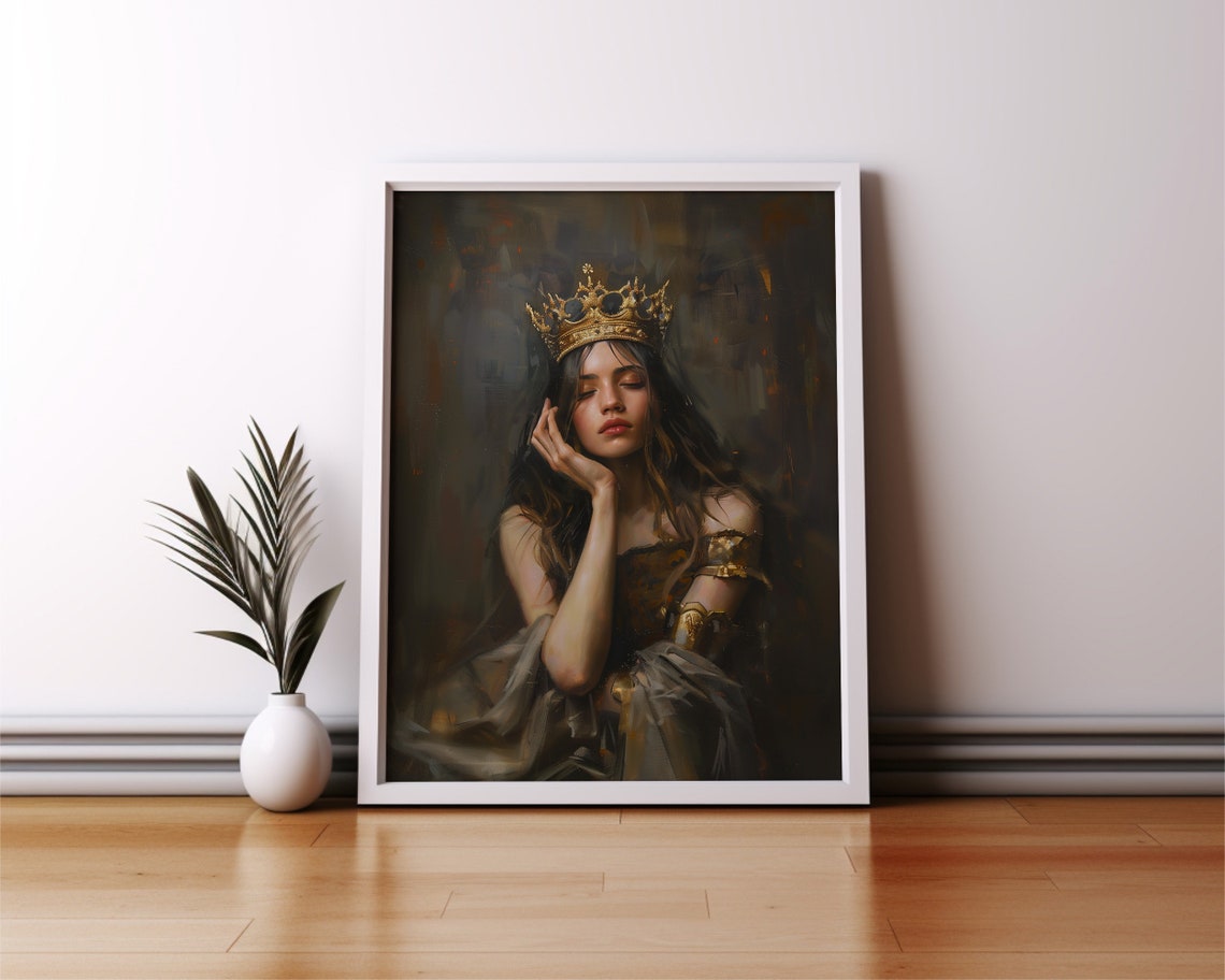 Frauen Portrt Druck Vintage Schwermtige Frau Poster Schwermtige Lgemlde Licht Academia Dekor Viktorianische Frau Wand Dekor Druck - Image 3