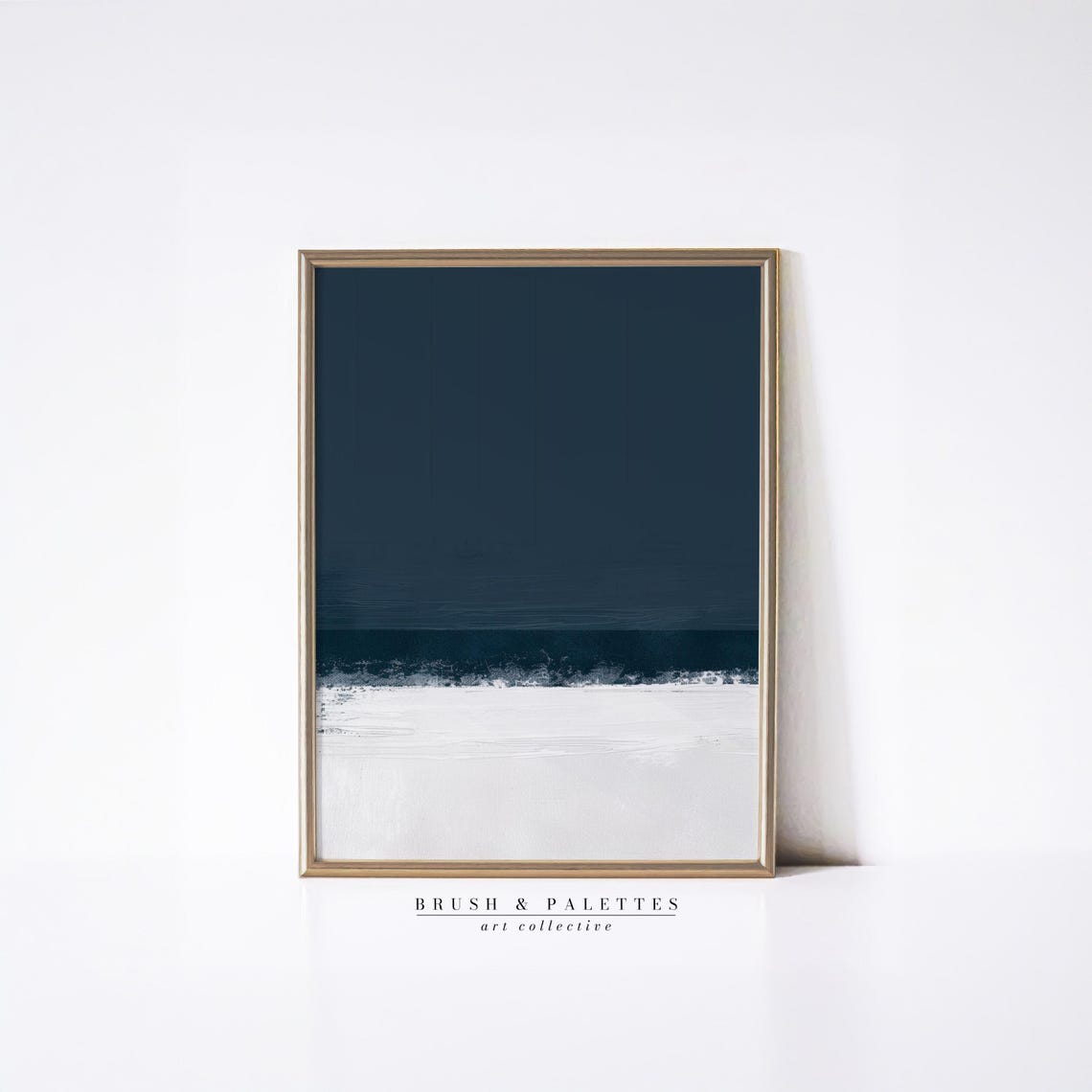 Minimalist Abstract Navy Art, Japandi Wall Print