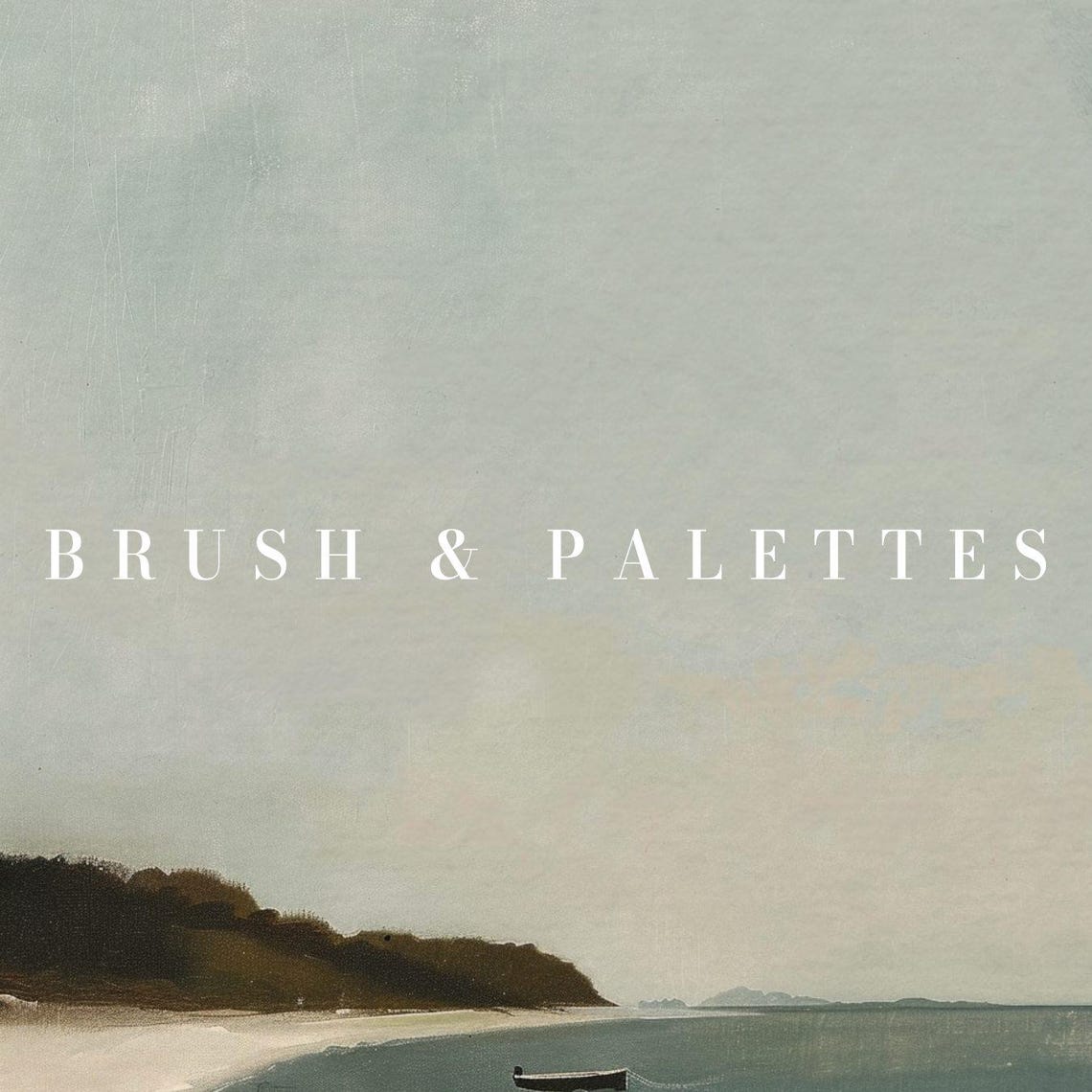 Minimalist Coastal Beach Oil Painting, Serene Shoreline - Image 2