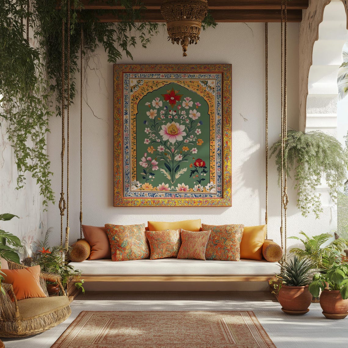 Vintage Floral Art Print, Mughal-Inspired Botanical - Image 2