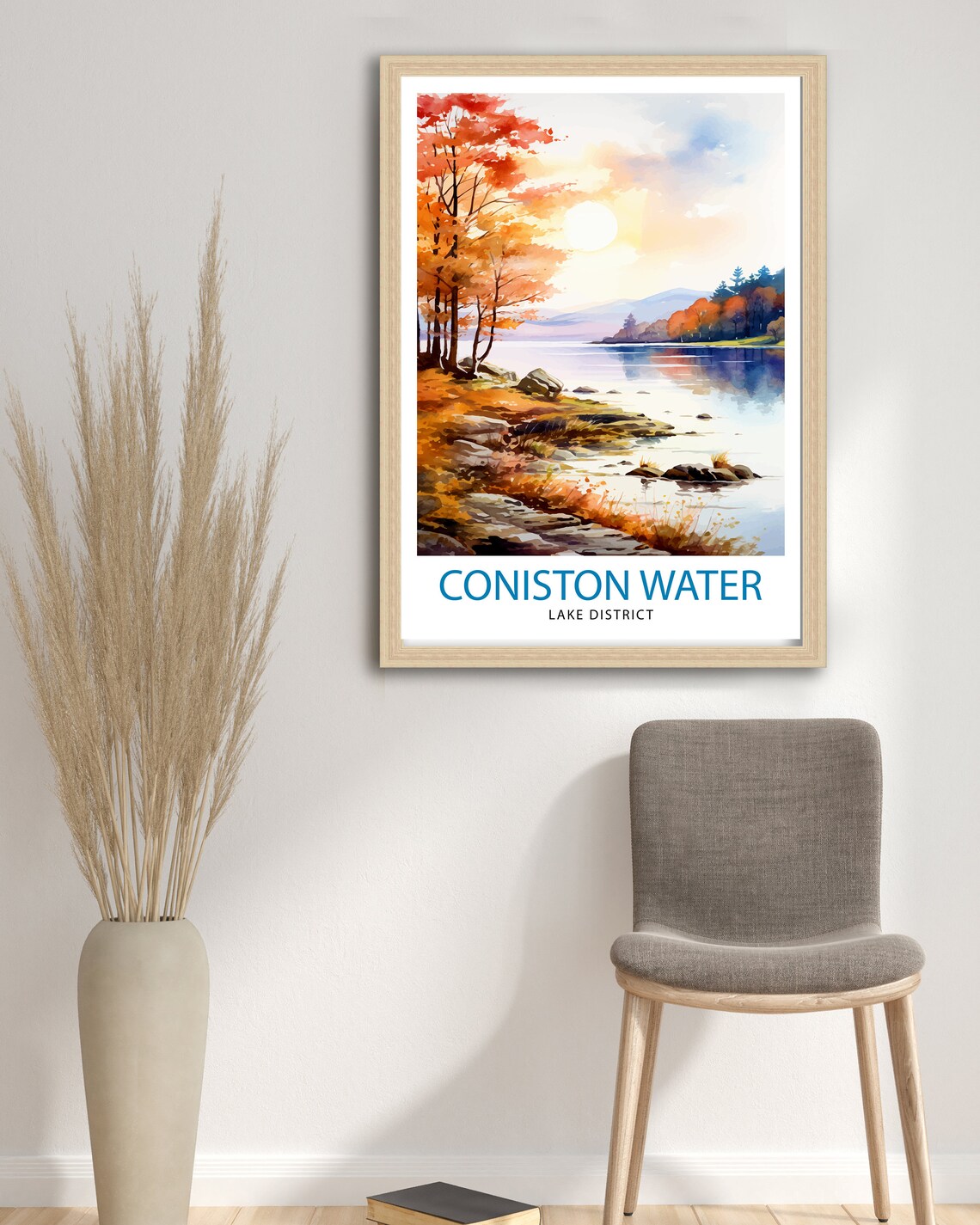 Coniston Water Lake District Vintage Travel Poster - Image 3