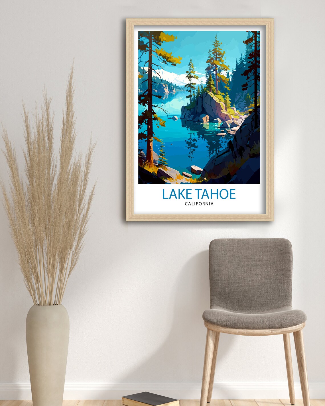 Lake Tahoe California Travel Poster, Home Living Decor - Image 3