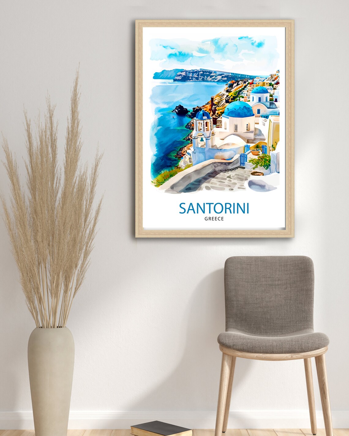 Santorini Greece Travel Poster, Santorini Island - Image 2