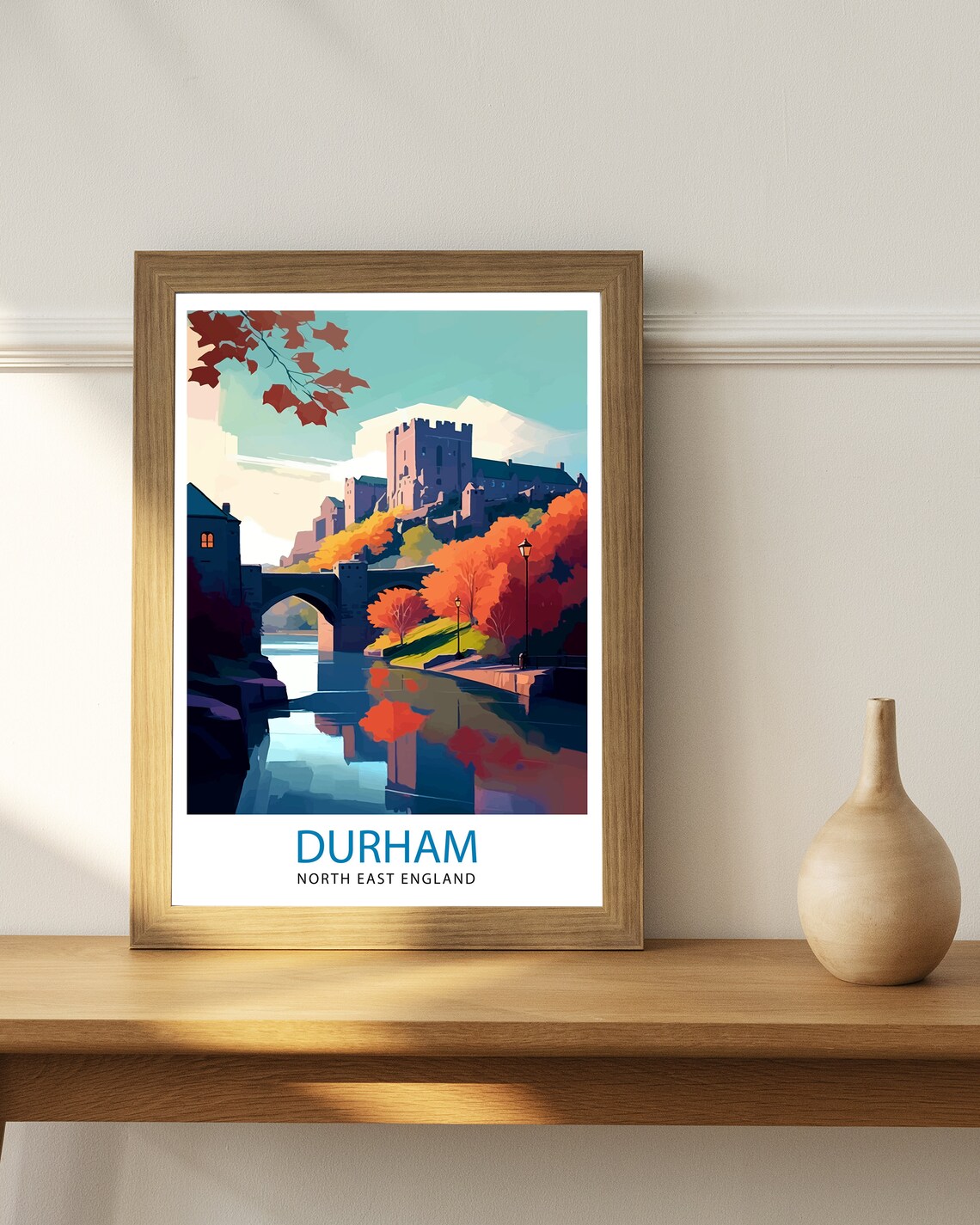 Durham United Kingdom Travel Poster, Durham Illustration - Image 2