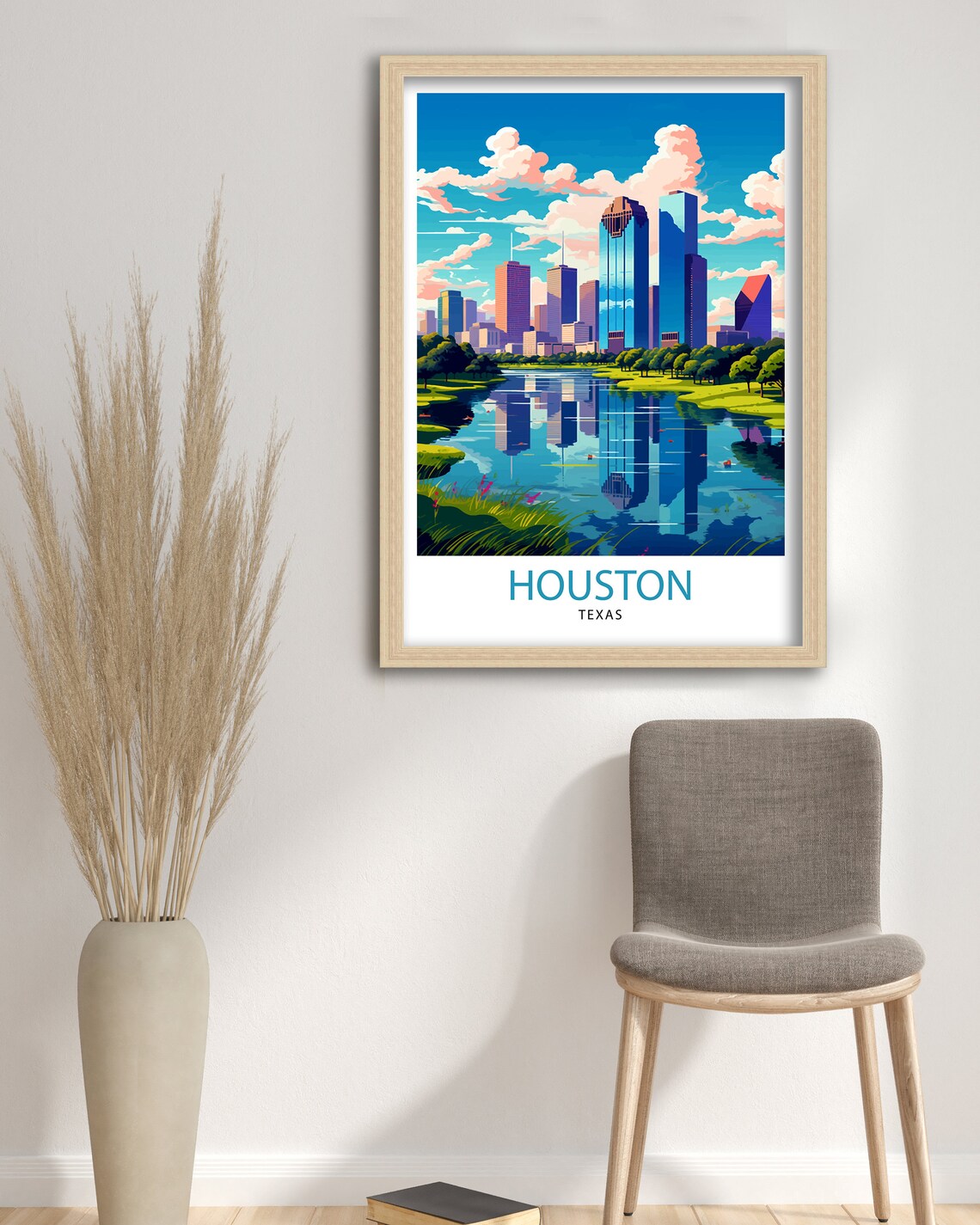 Houston Texas Travel Poster, Cityscape Wall Art - Image 3