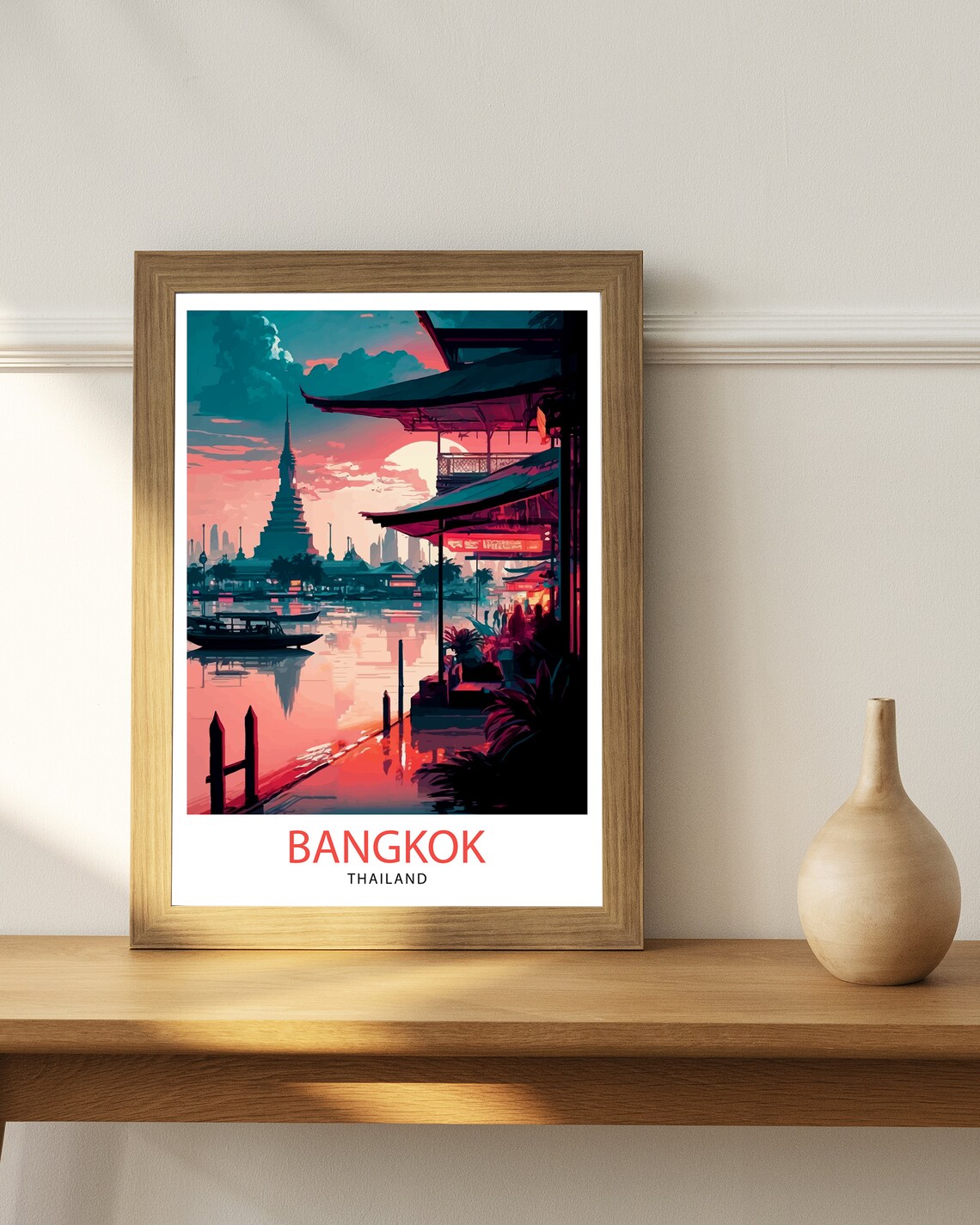 Bangkok Thailand Travel Poster, Asia Wall Decor - Image 2