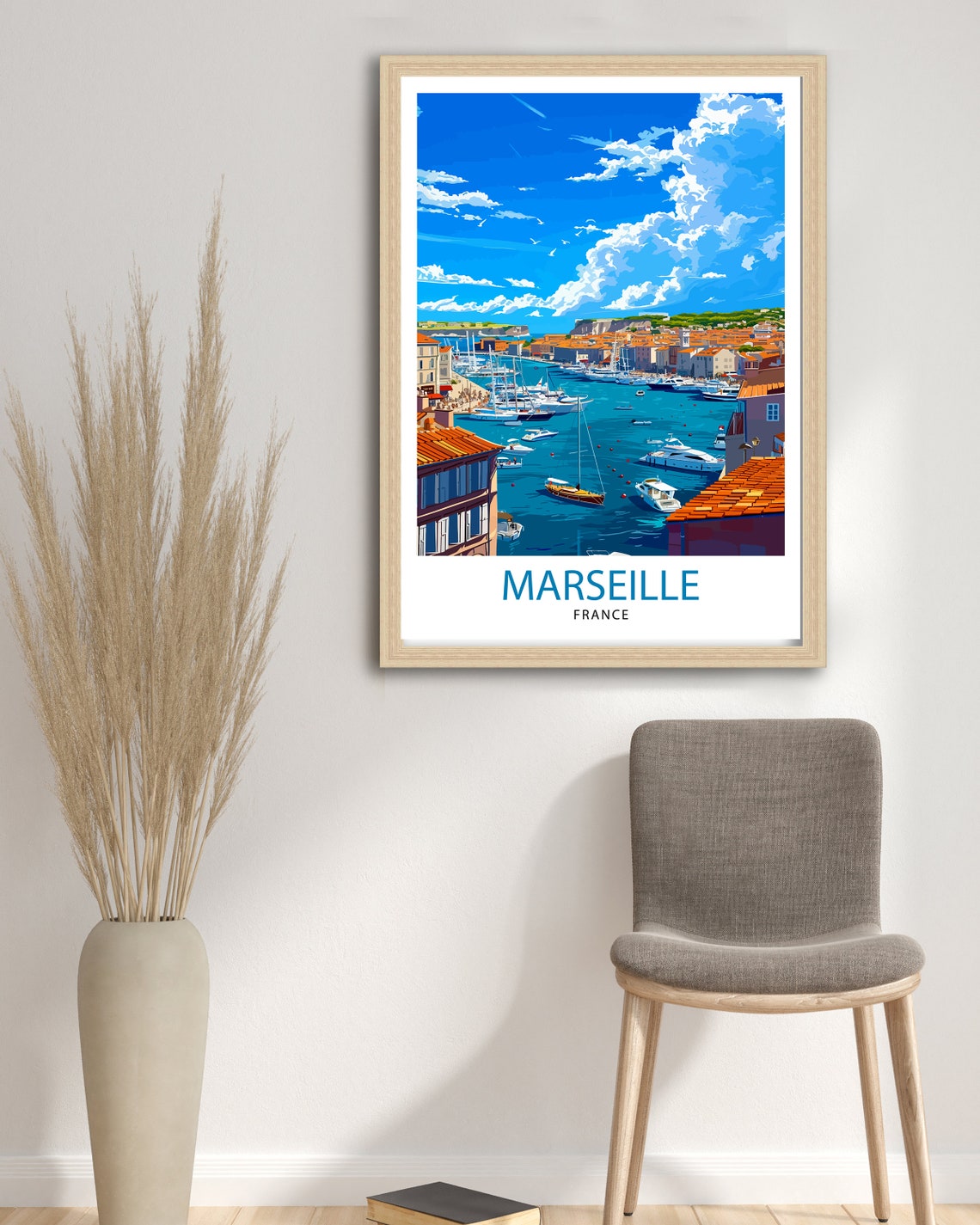 Marseille France Travel Print Marseille Wall Decor Marseille Poster France Travel Prints Marseille Art Print Marseille Illustration - Image 2