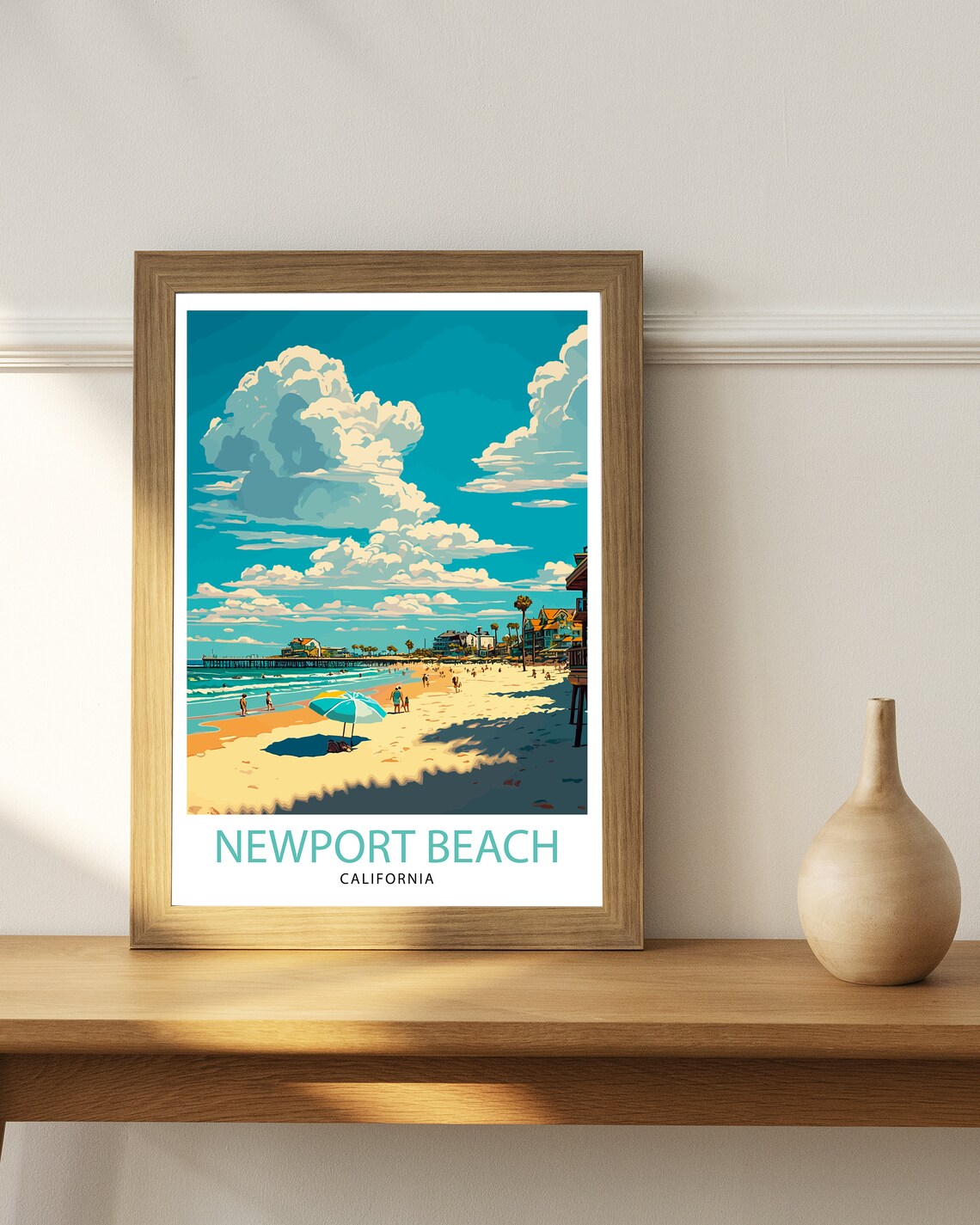 Newport Beach California Travel Print, Illustration - Image 2
