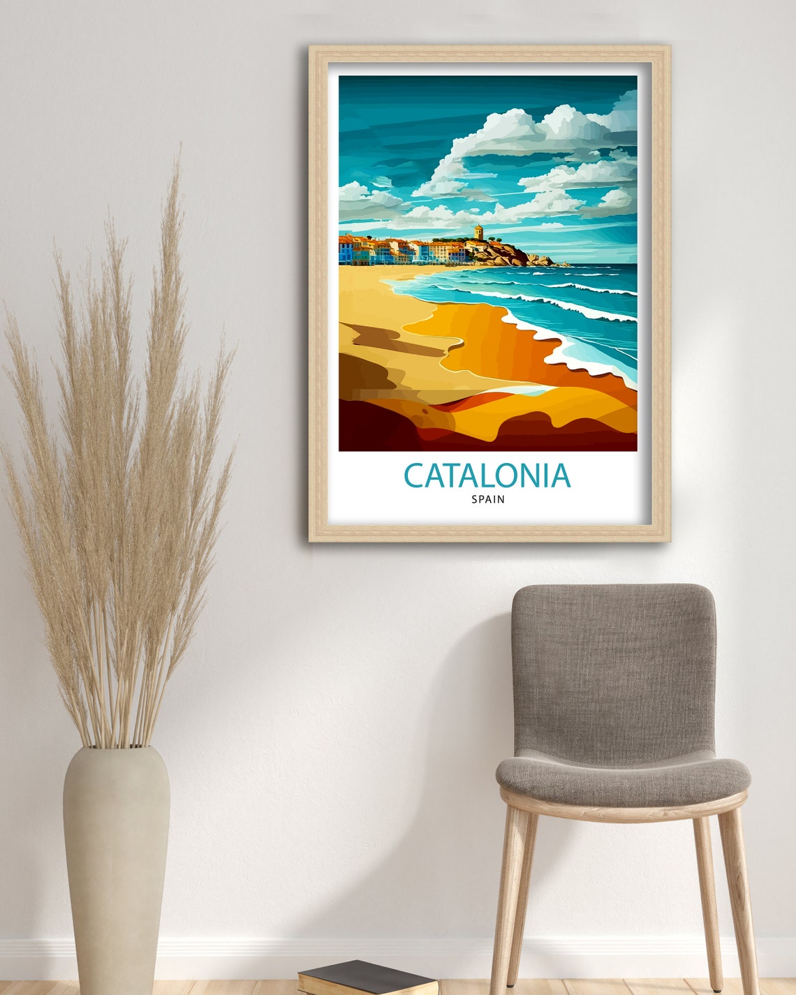 Catalonia Spain Travel Print Catalonia Wall Decor Catalonia Home Living Decor Catalonia Spain Illustration Travel Poster Gift For Catalonia - Image 3