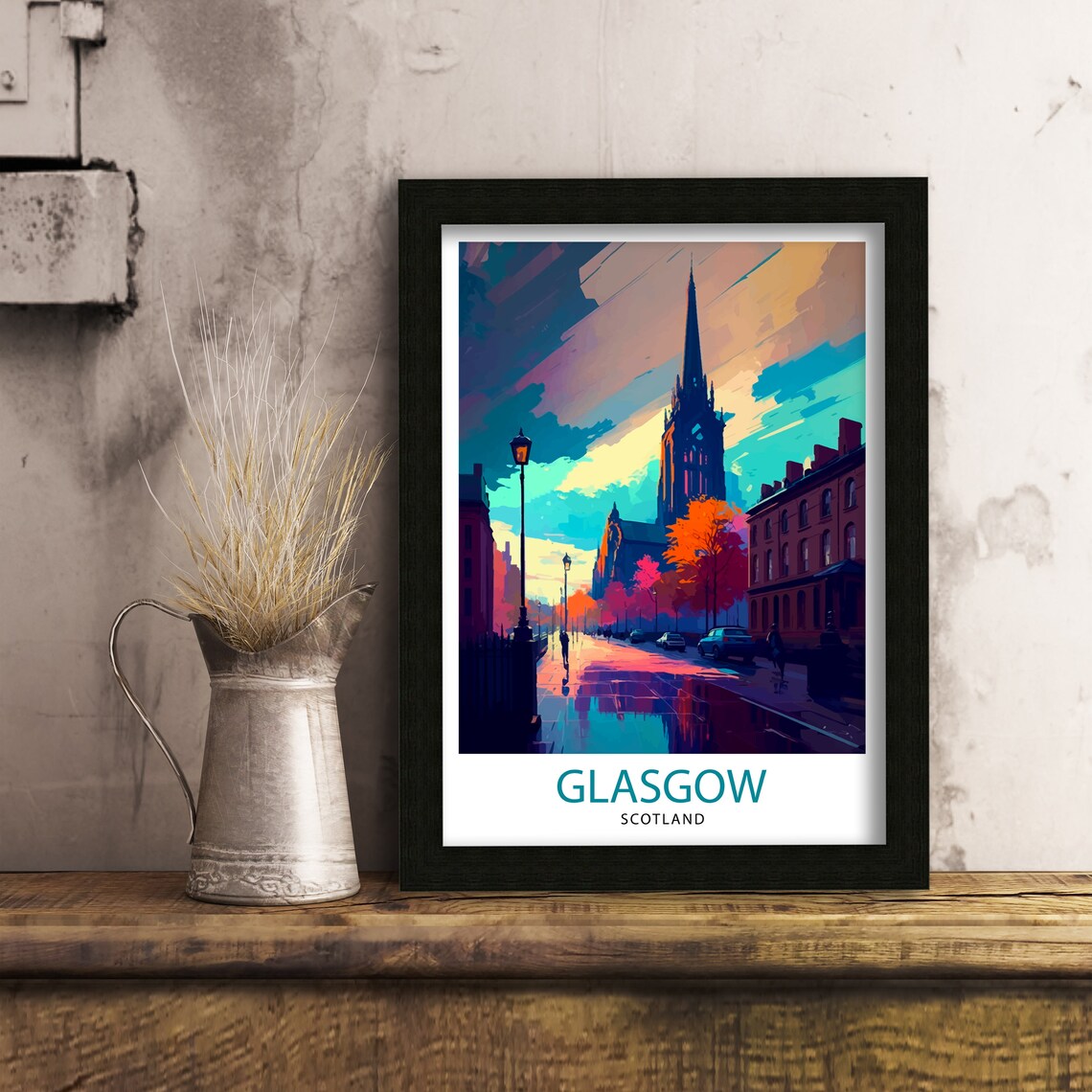 Glasgow Scotland Travel Poster, City Home Decor - Image 3