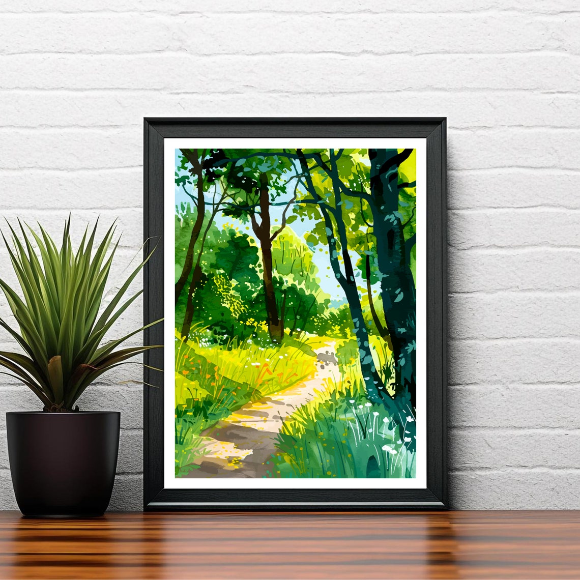 Richmond Park London Sunlit Woodland Path Summer Nature Poster - Image 2