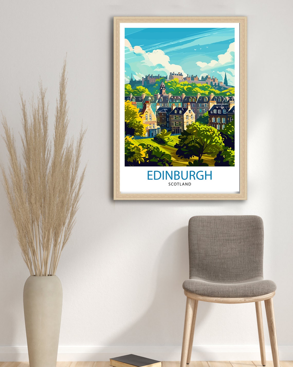 Edinburgh Scotland Castle Hill Historic Old Town Travel Poster - Image 2