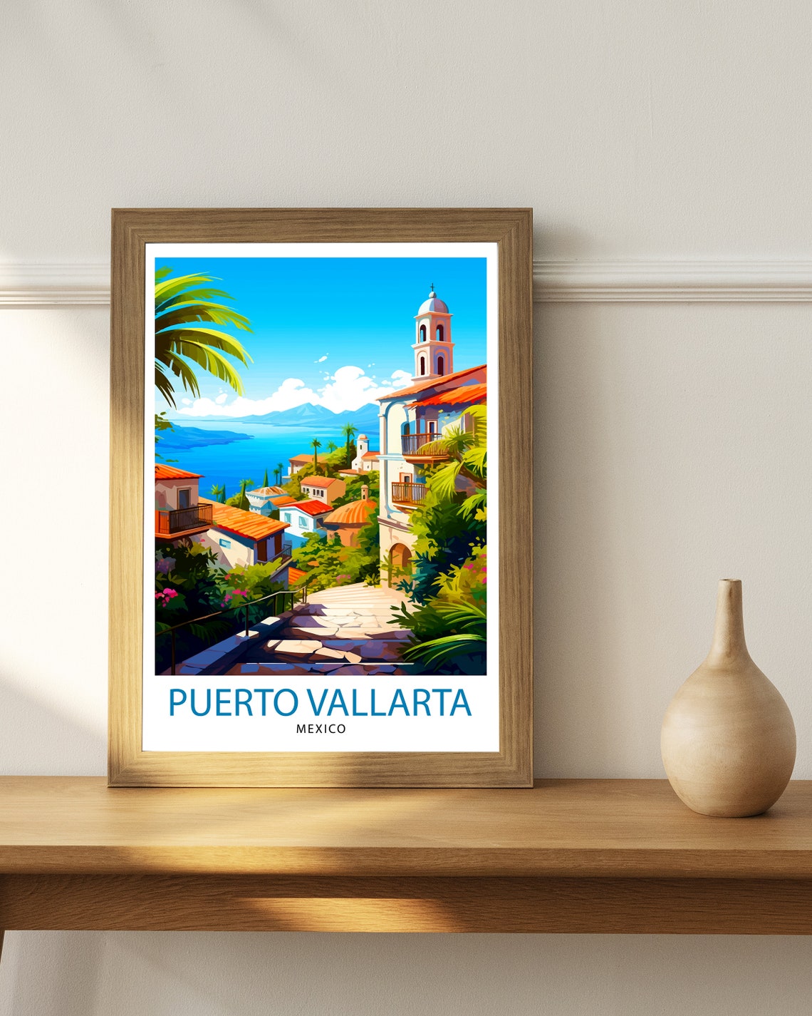 Puerto Vallarta Mexico Travel Print Puerto Vallarta Wall Decor Puerto Vallarta Poster Mexico Travel Prints Puerto Vallarta Art Print - Image 2