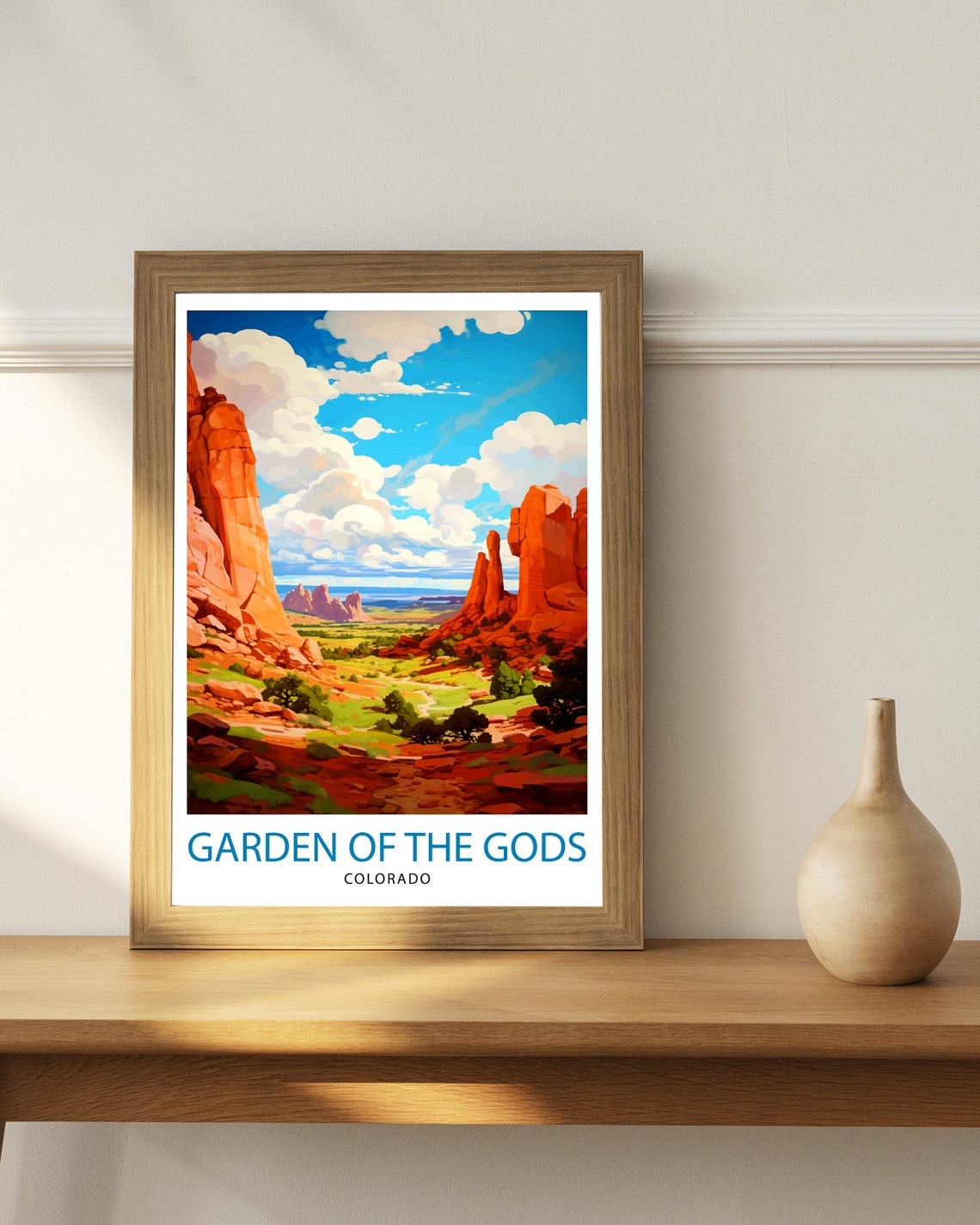 Garden Of The Gods Colorado Travel Print Colorado Wall Decor Garden Of The Gods Poster Rocky Mountain Travel Prints Colorado Art Print - Image 2