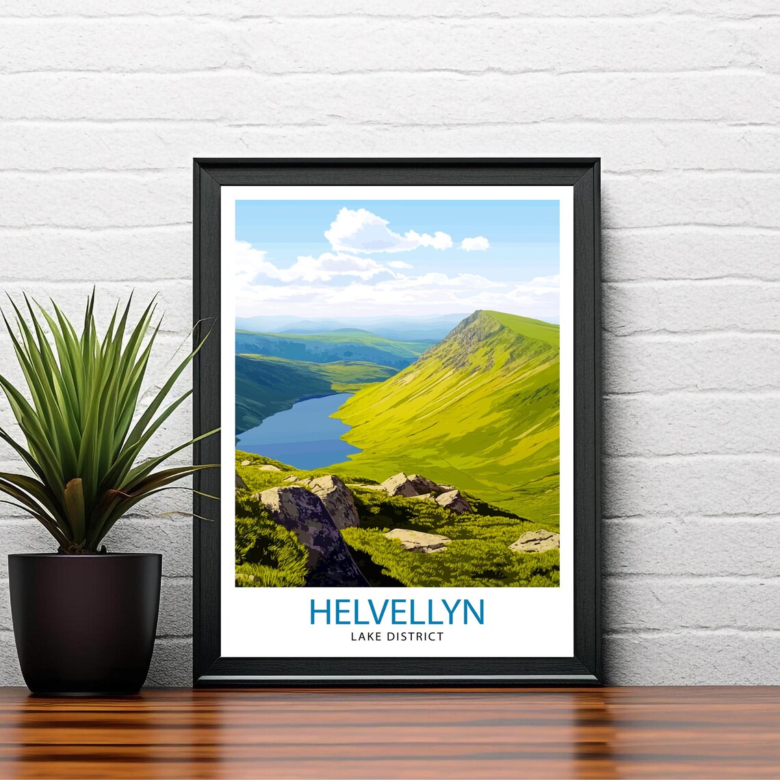 Helvellyn Lake District Mountain Tarn Fell Hiking Travel Poster - Image 2