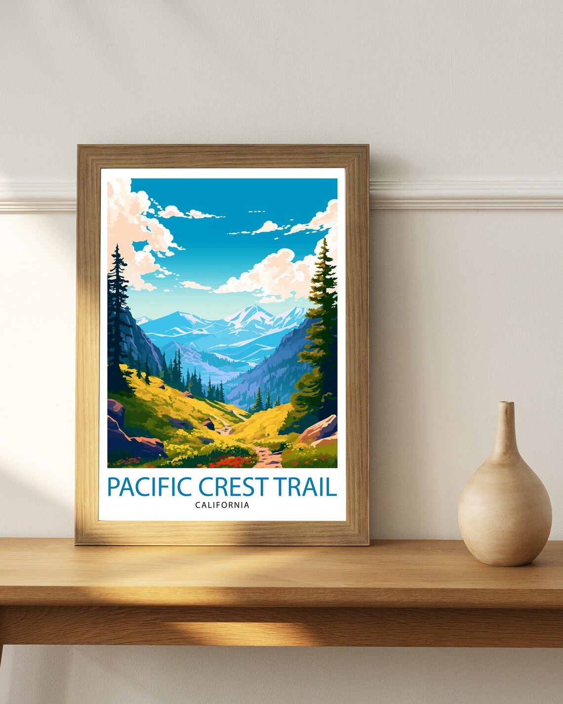Pacific Crest Trail California Mountain Hiking Trail Travel Poster - Image 2