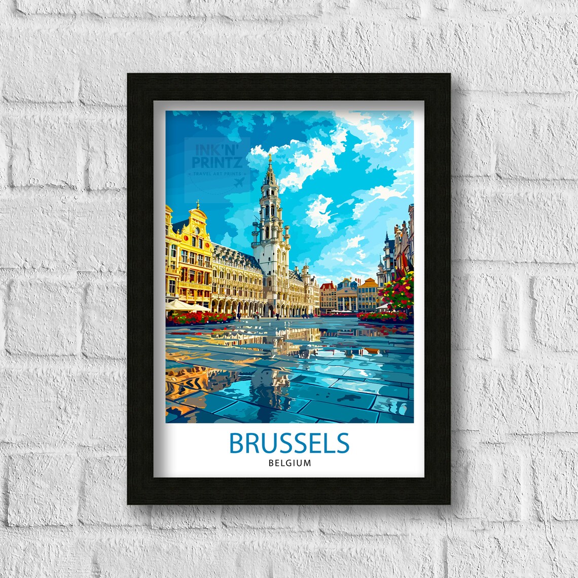 Brussels Belgium Travel Poster, Brussels Wall Decor - Image 3