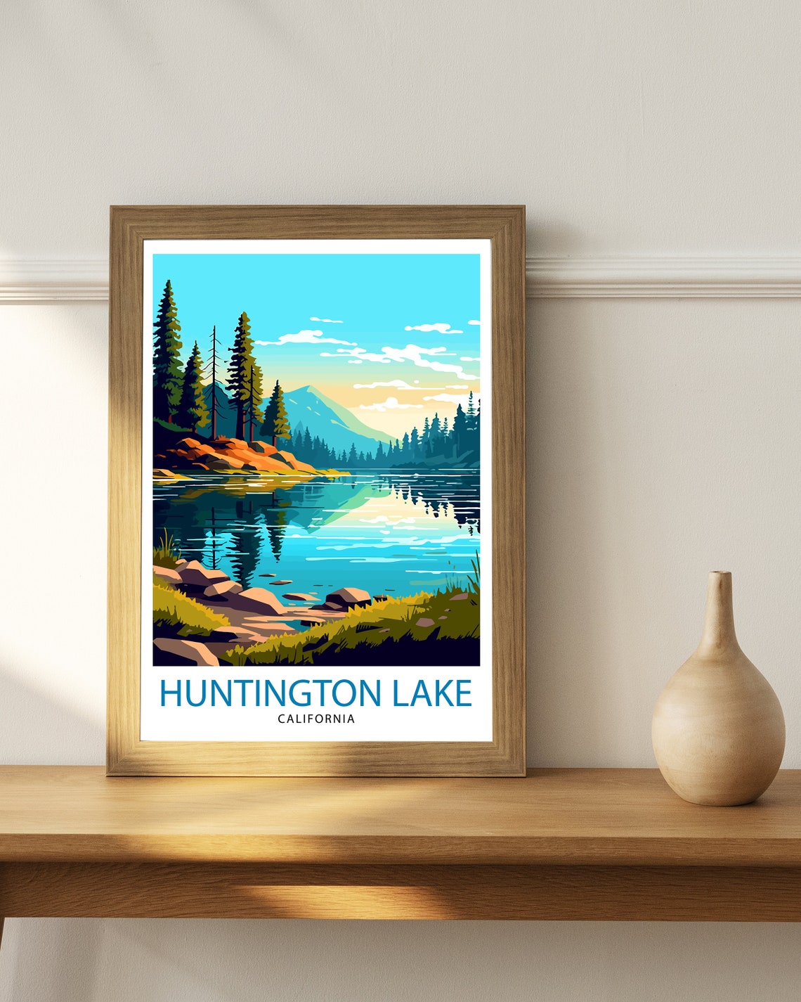 Huntington Lake California Alpine Pines Mirror Lake Sunset Poster - Image 3