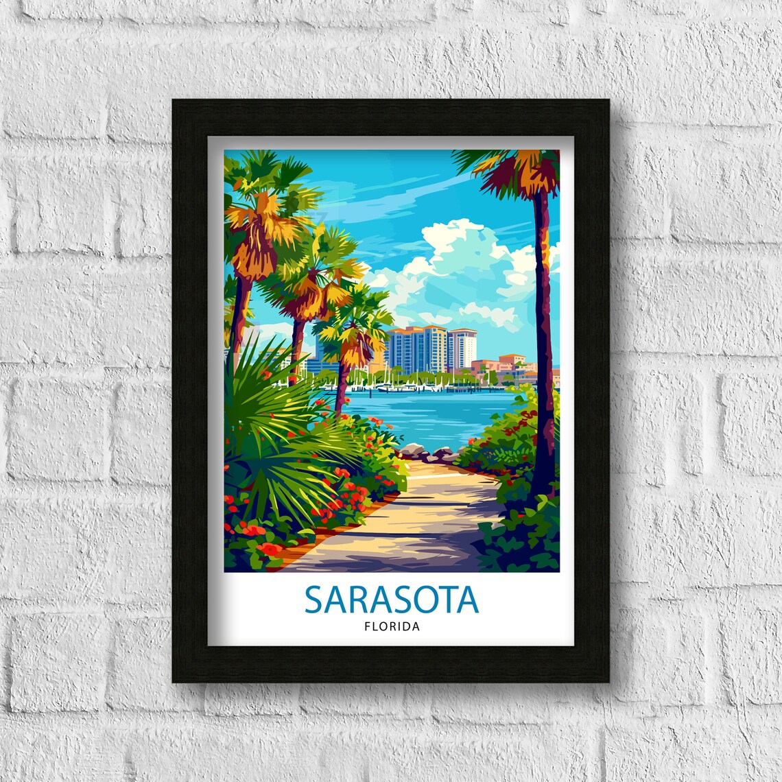 Sarasota Florida Travel Print Sarasota Wall Decor Sarasota Poster Florida Travel Prints Sarasota Art Print Sarasota Illustration Sarasota - Image 3