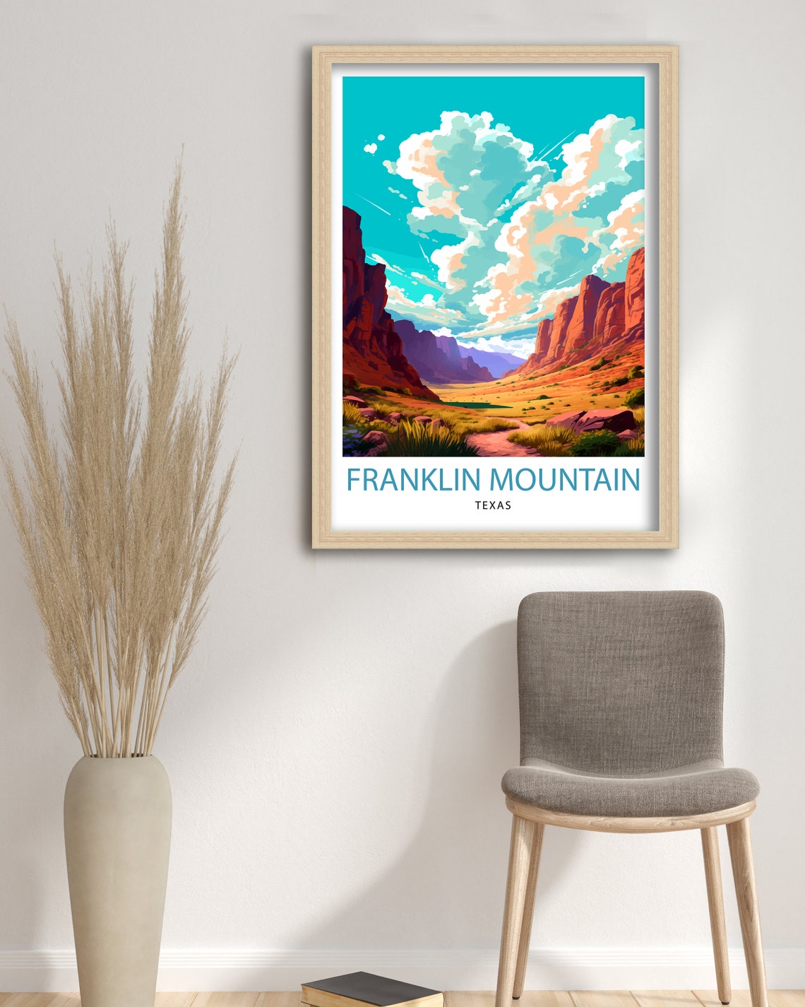 Franklin Mountain Texas Red Canyon Desert Sunset Landscape Poster - Image 3