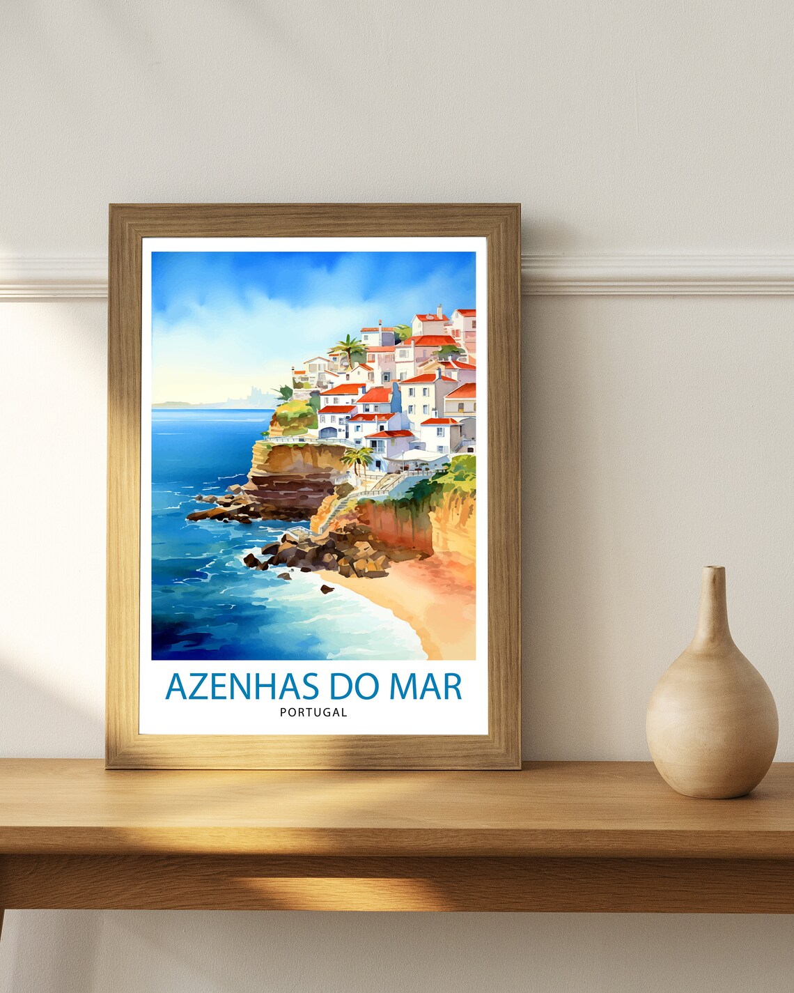 Azenhas do Mar Portugal Cliffside Village Ocean View Travel Poster - Image 3