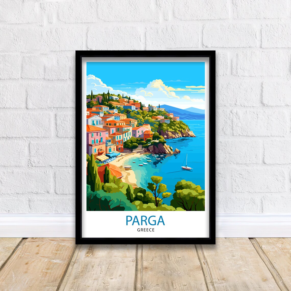 Parga Greece Travel Poster, Europe Wall Decor - Image 2