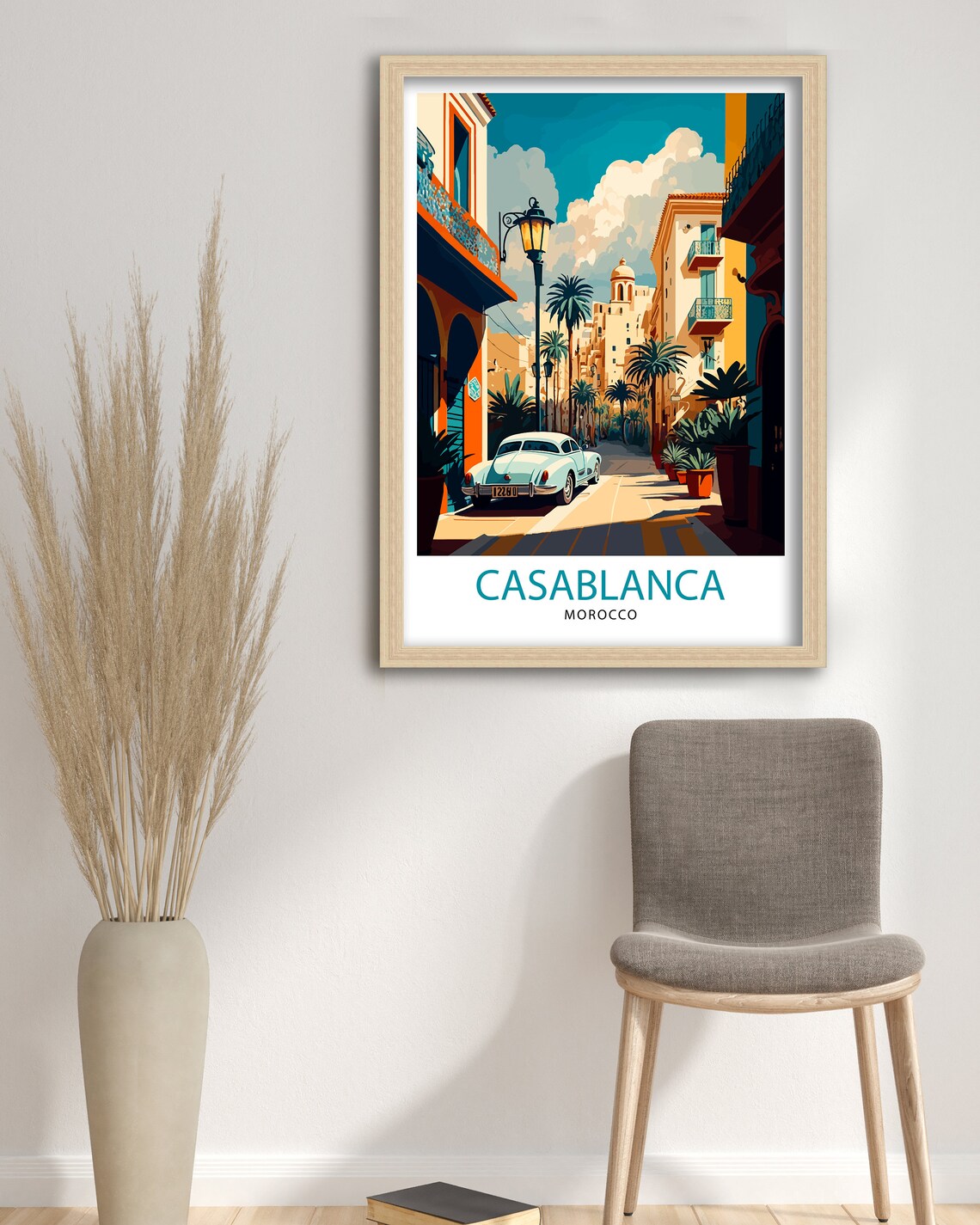 Casablanca Morocco Travel Poster, Home Decor Print - Image 3