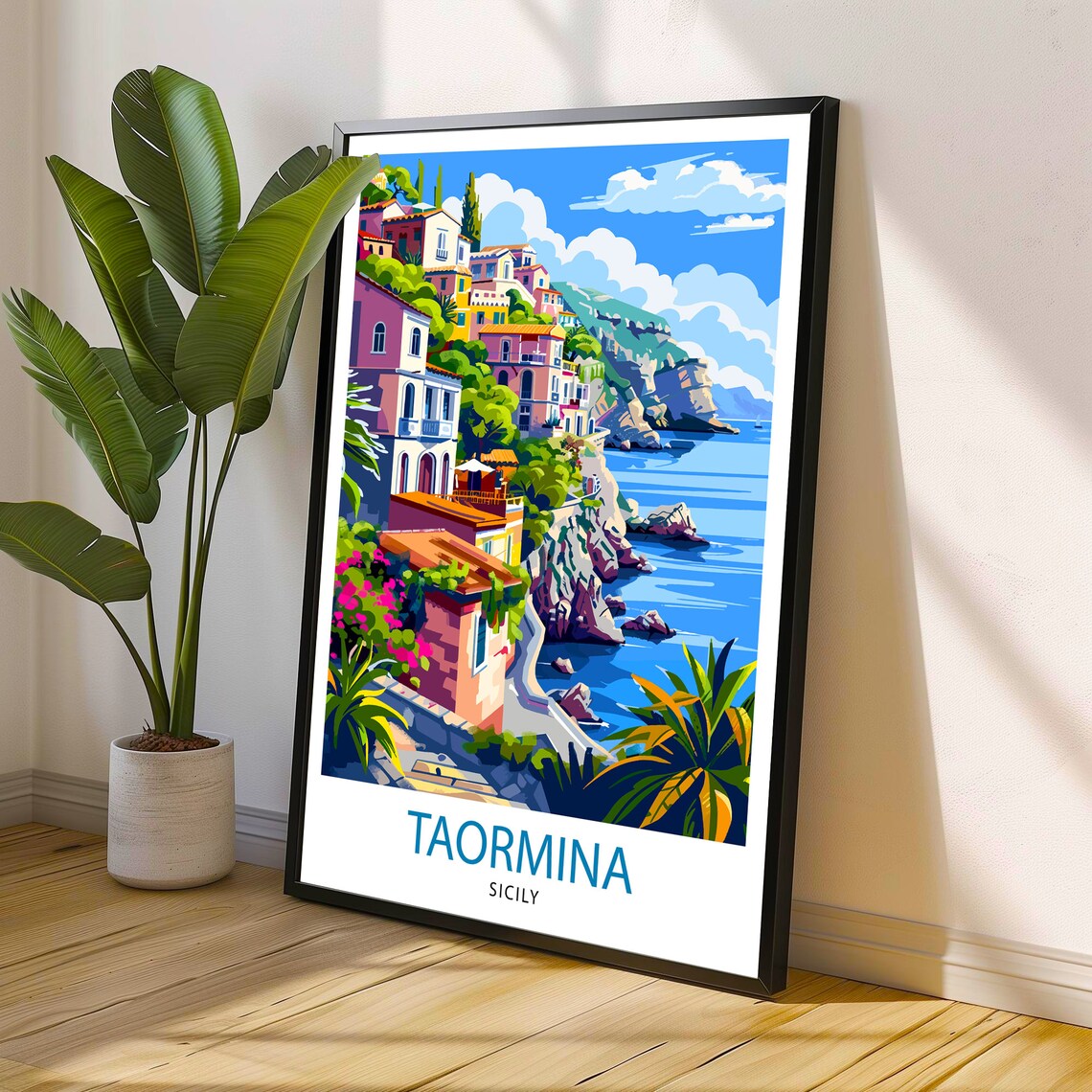 Taormina Sicily Travel Poster, Italian Place Print - Image 3