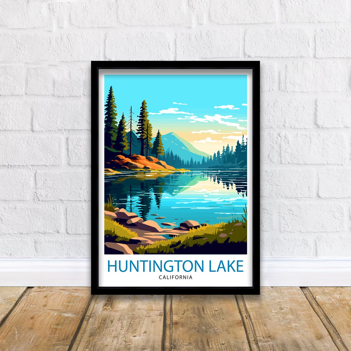 Huntington Lake California Alpine Pines Mirror Lake Sunset Poster
