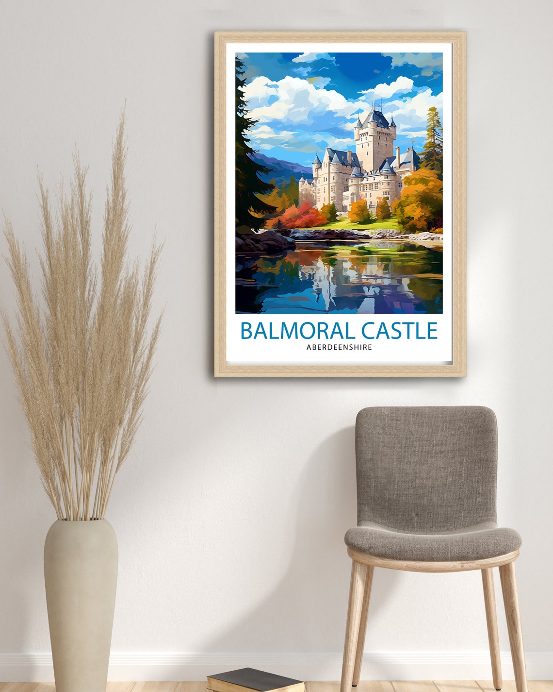 Balmoral Castle Aberdeenshire Autumn Riverside Reflection Poster - Image 3