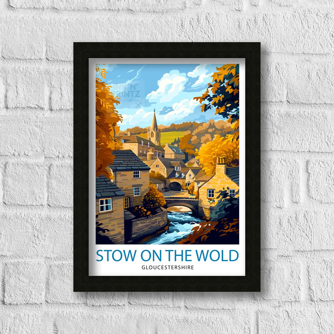 Stow On The Wold Cotswold Village Gloucestershire Travel Poster - Image 3