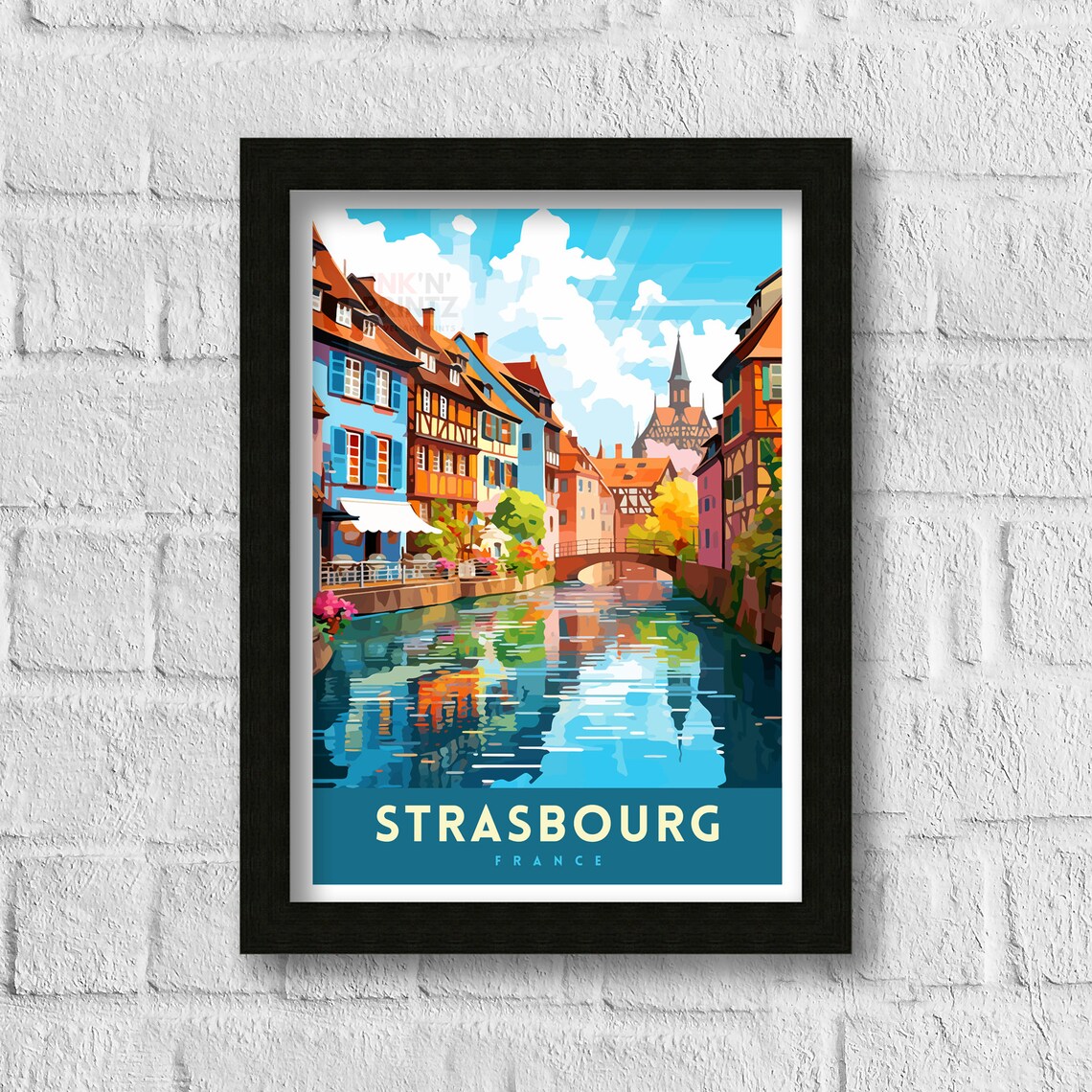 Strasbourg France Travel Print Wall Decor Wall Art Strasbourg Wall Hanging Home Dcor Strasbourg Gift Art Lovers France Art Lover Gift Print - Image 3