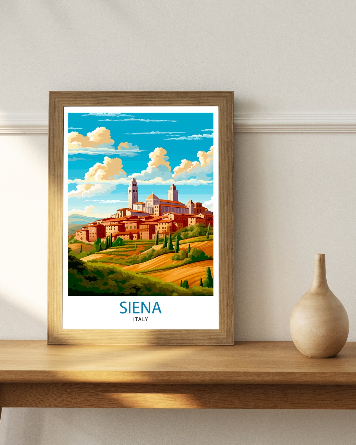 Siena Italy Travel Print Siena Wall Decor Siena Poster Tuscany Travel Prints Siena Art Print Siena Illustration Siena Wall Art Italy Print - Image 3