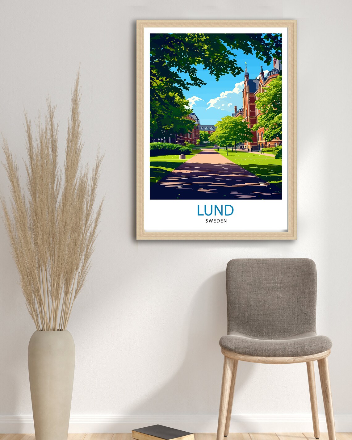 Lund Sweden Travel Poster, Swedish City Streets - Image 2