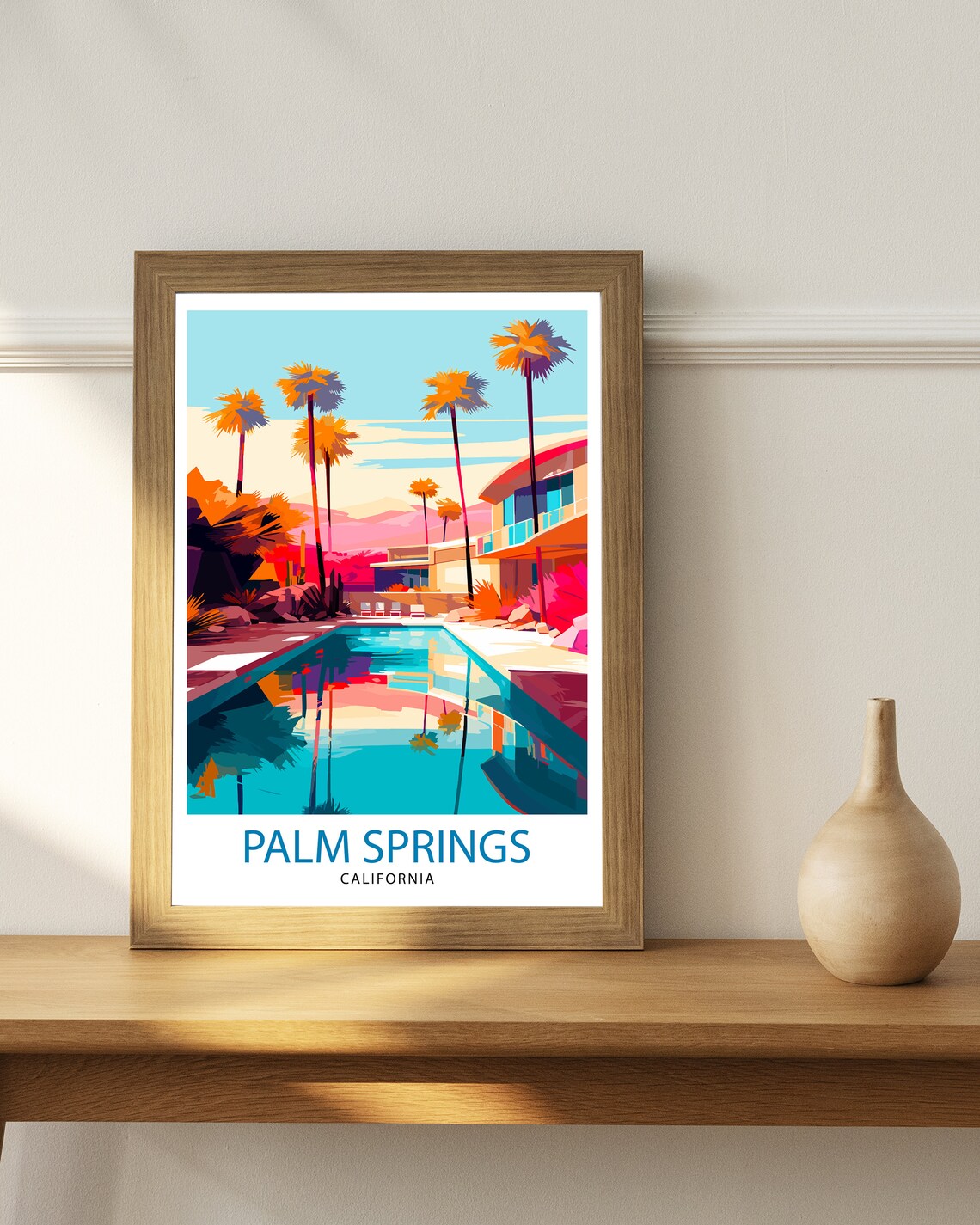 Palm Springs California Travel Poster, Home Decor - Image 2