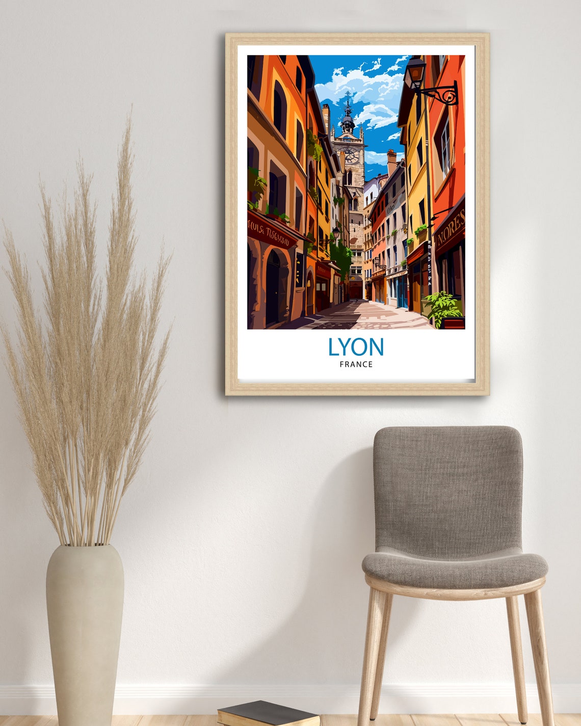 Lyon France Illustration Travel Poster - Image 2