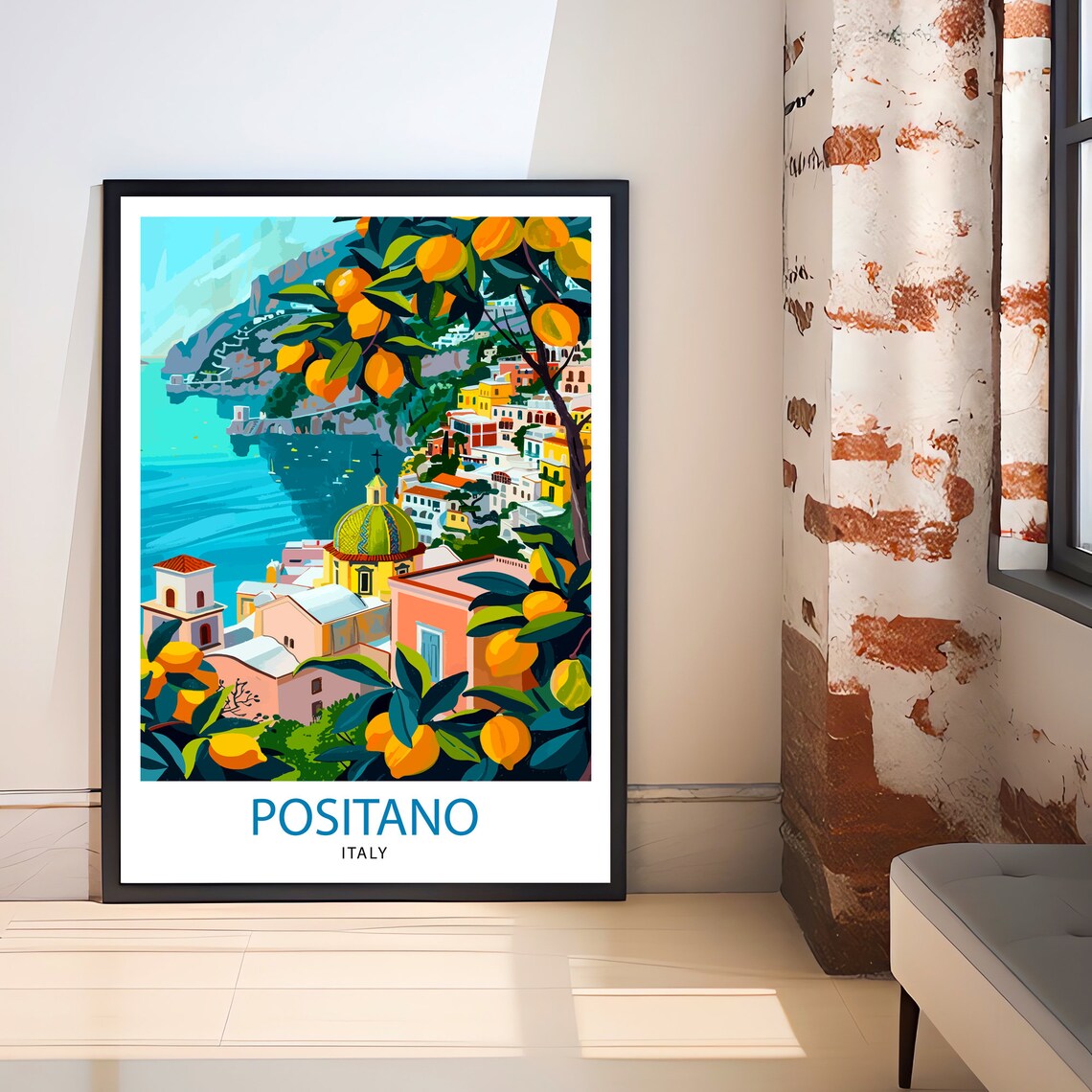 Positano Italy Amalfi Coast Lemon Grove Seaside Town Travel Poster - Image 2
